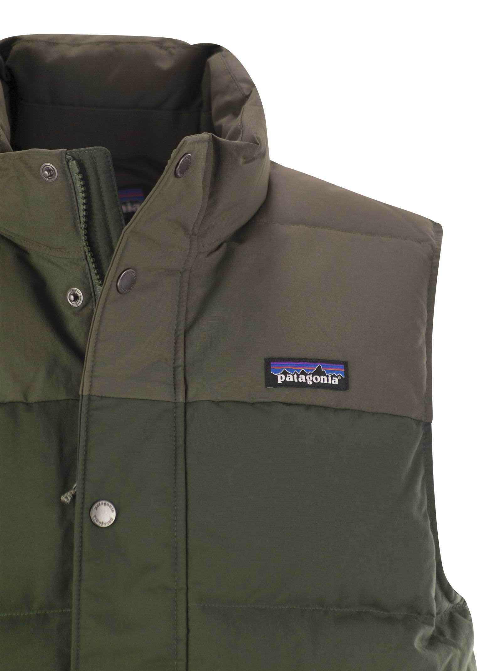 Shop Patagonia Downdrift - Padded Vest In Green