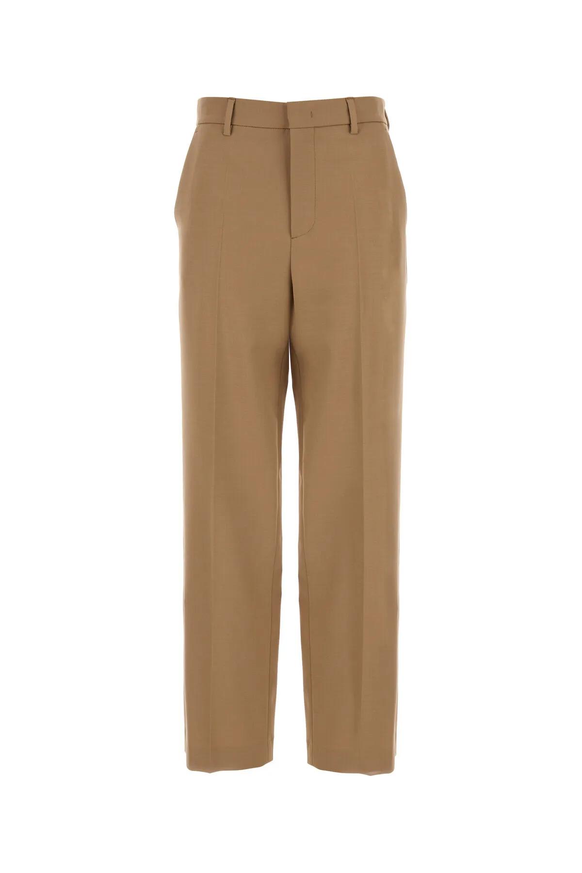 Shop Blumarine Camel Stretch Twill Pant In Neutrals