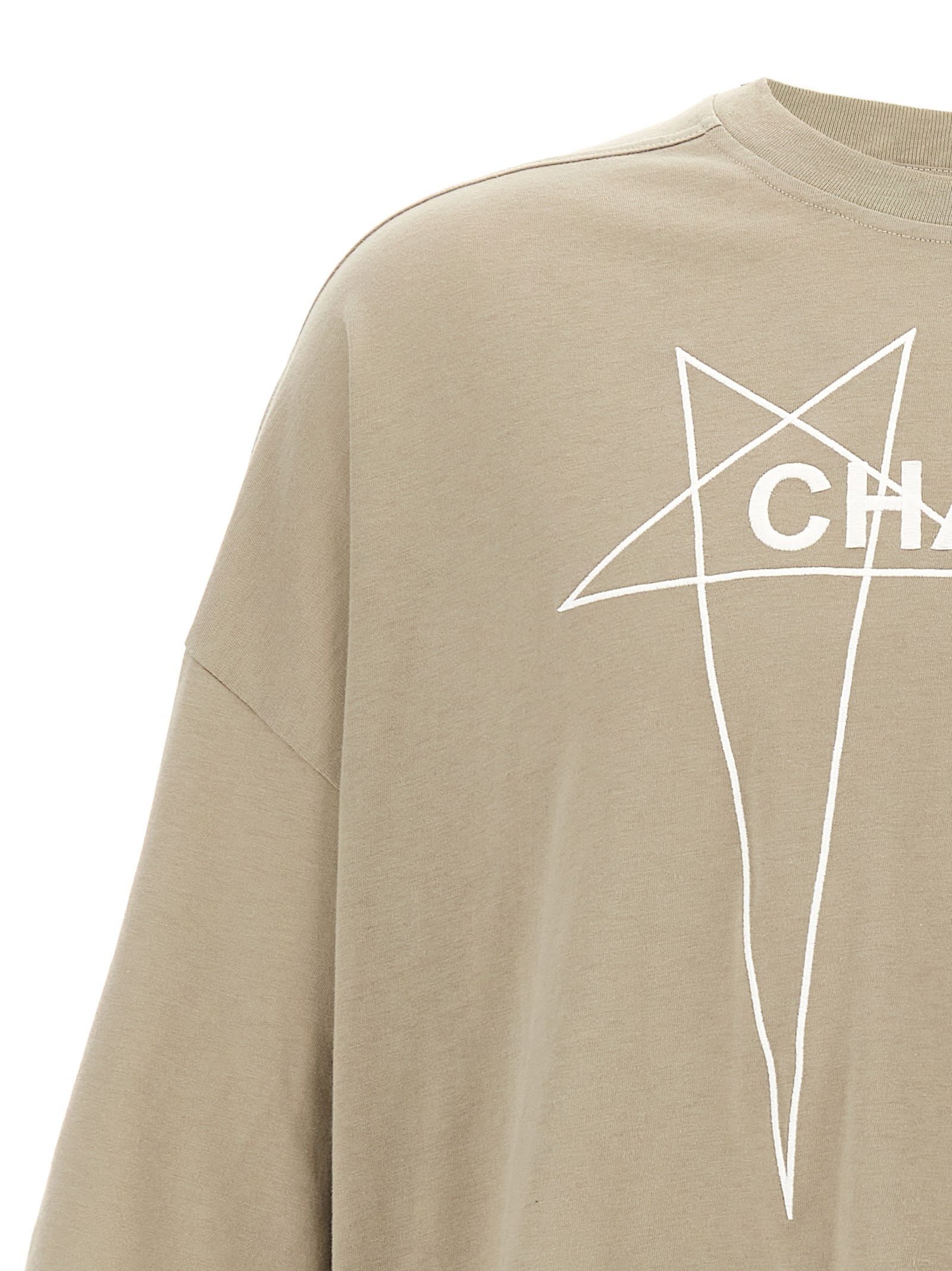 Rick Owens Champion Graphic Print Crew Neck T-shirt In Neutral