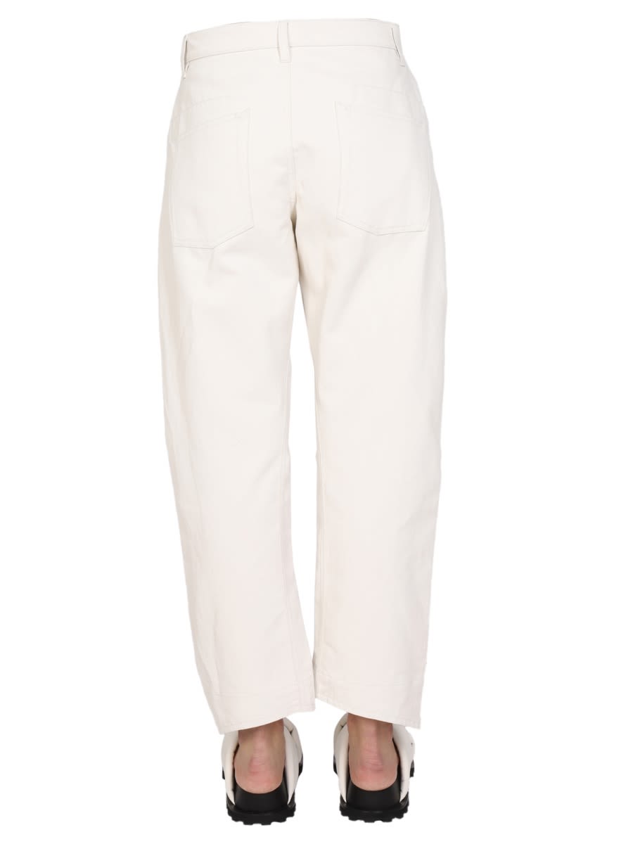 Shop Jil Sander Workwear Pants In White