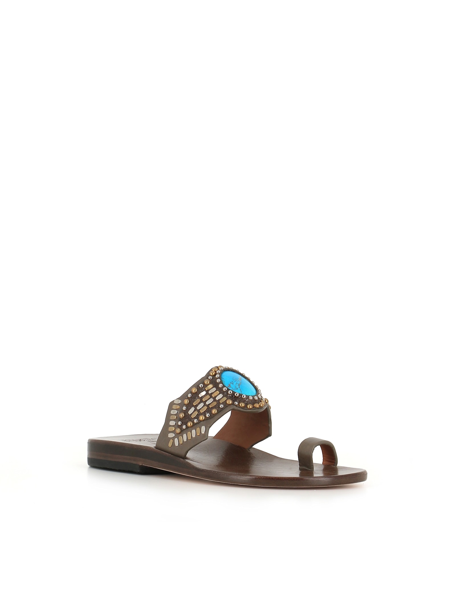 Calleen Cordero Mule Reina In Beige/turchese