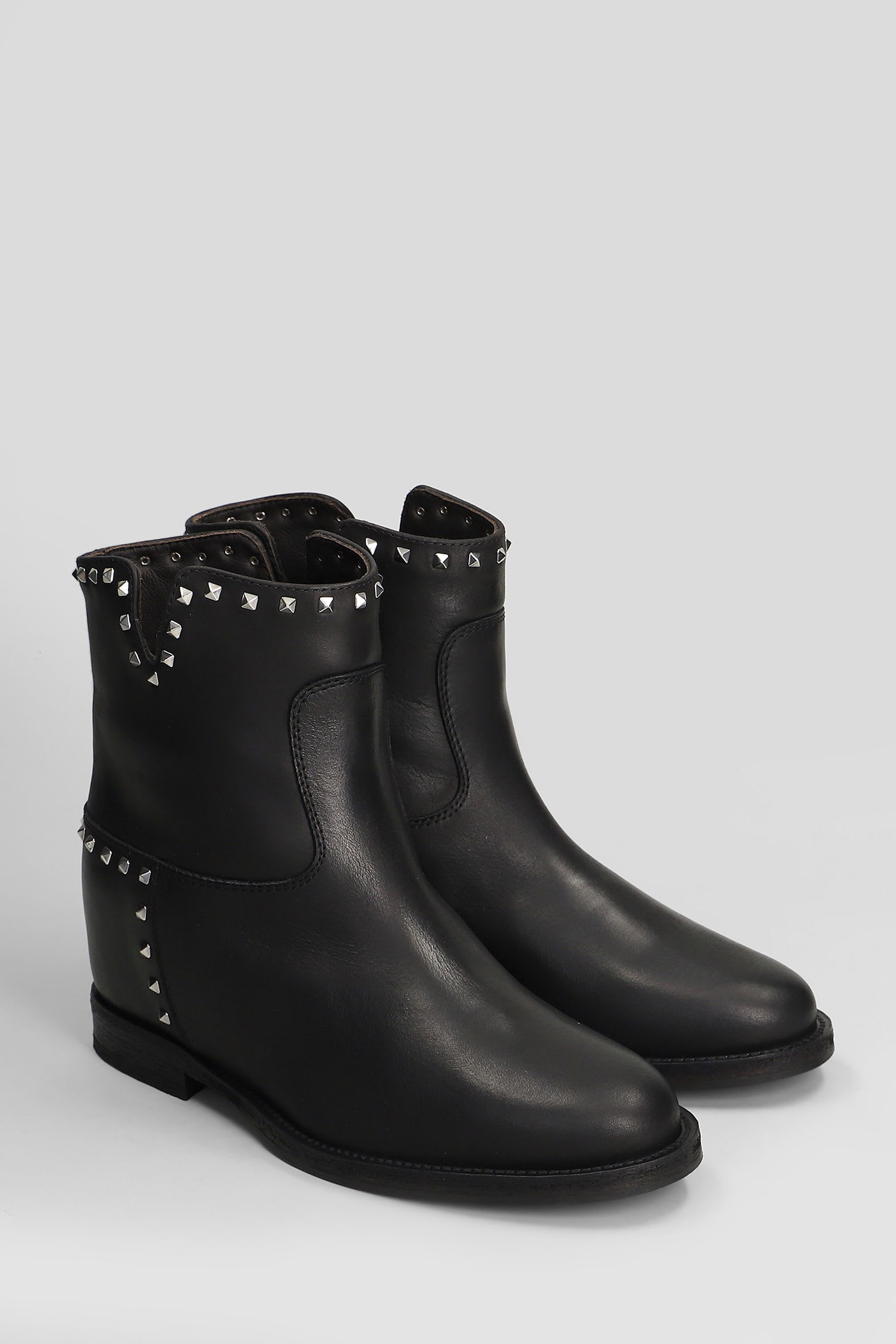 Via Roma 15 25mm Stud-embellished Leather Boots In Multi