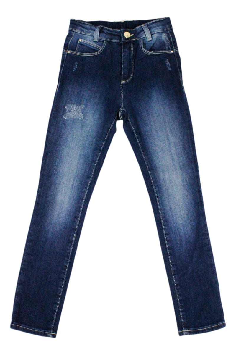 Liu-Jo Betty Divine Denim Jeans Trousers In Stretch With High Waist Fake Tears