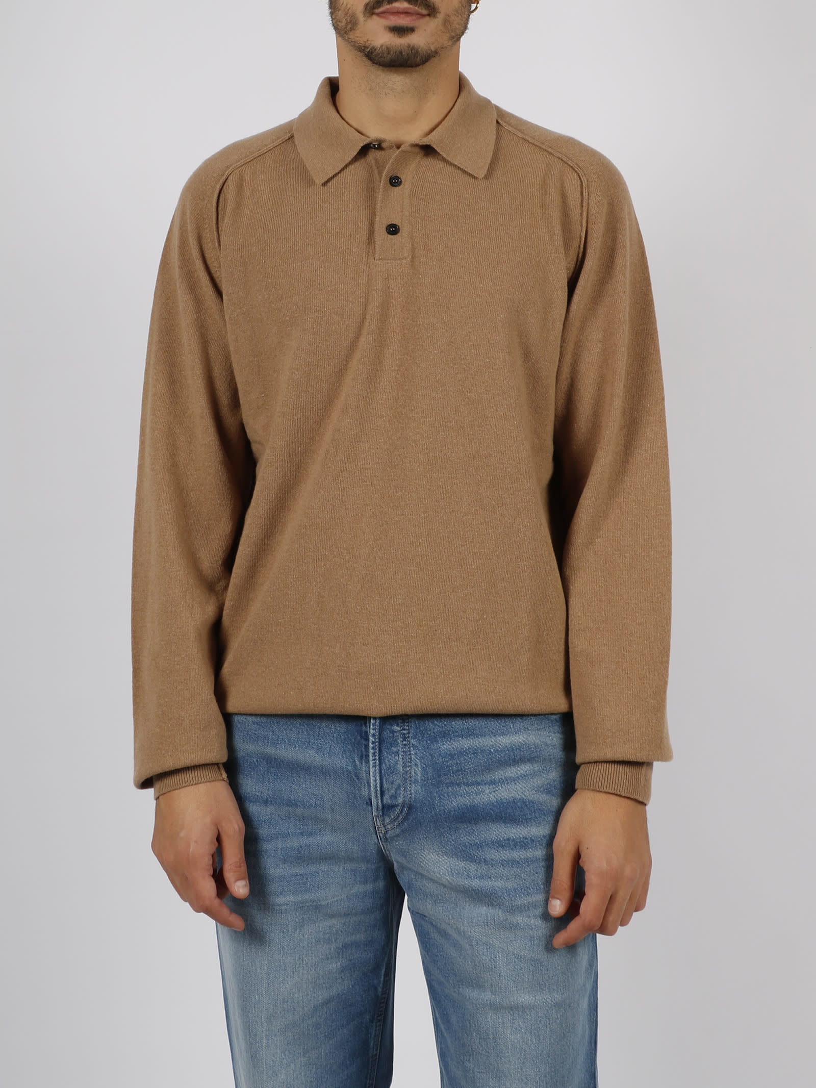 Shop Roberto Collina Superfine Wool Polo In Brown
