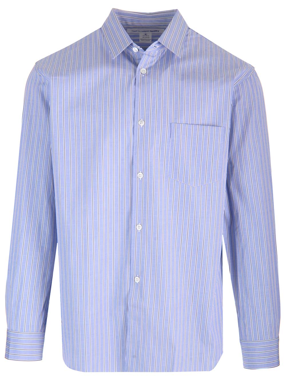 Shop Comme Des Garçons Shirt Striped Shirt With Pocket In Multicolor