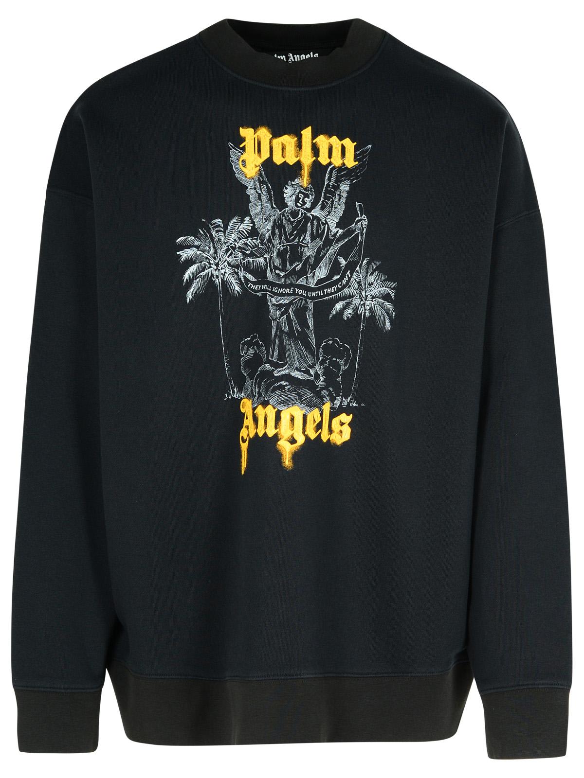 Shop Palm Angels Palms Pencil Black Cotton Sweatshirt