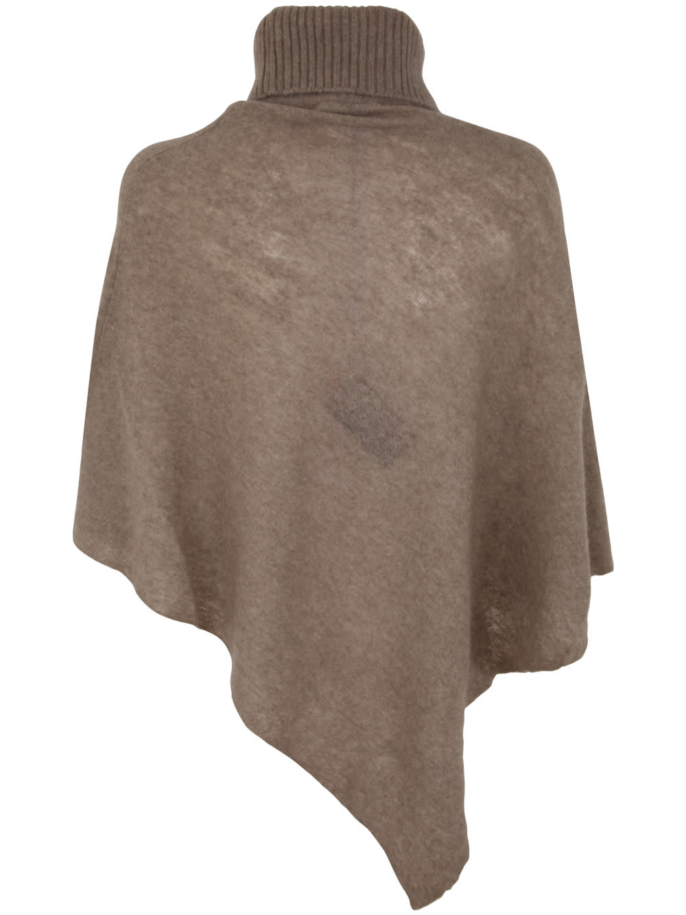 Shop Mirror In The Sky Polo Neck Poncho In Light Coffee