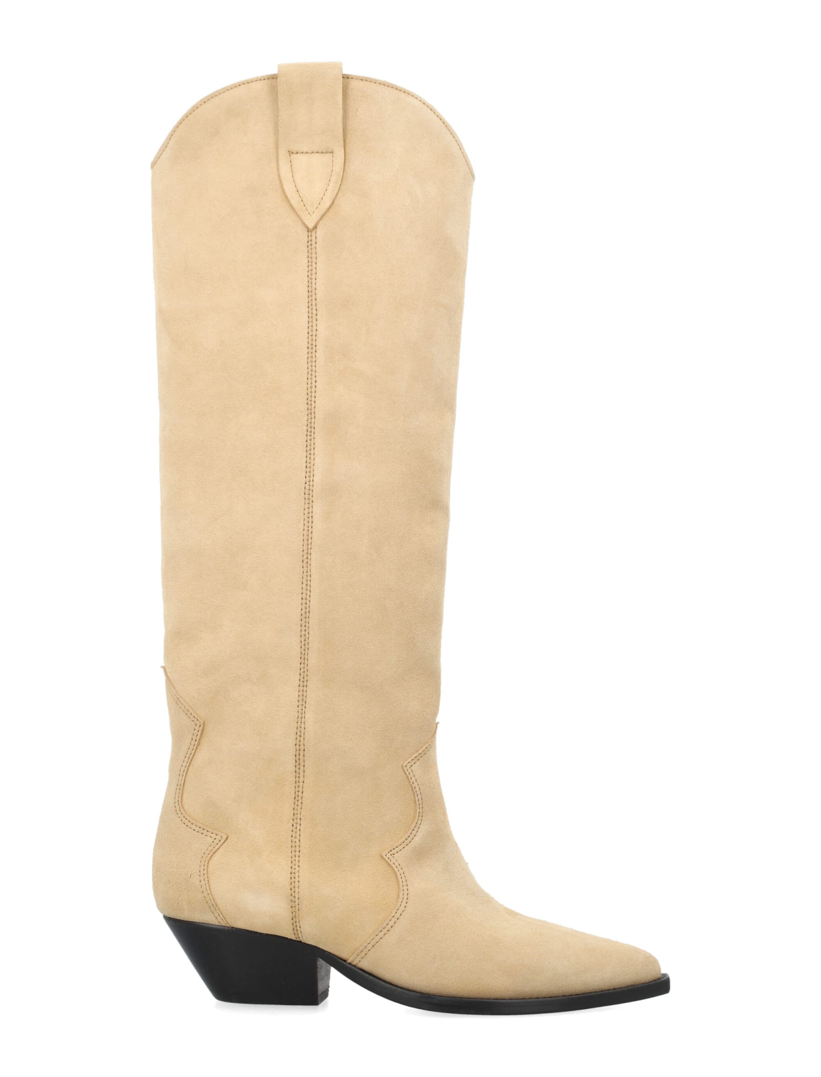 Shop Isabel Marant Denvee Suede Boots In Beige