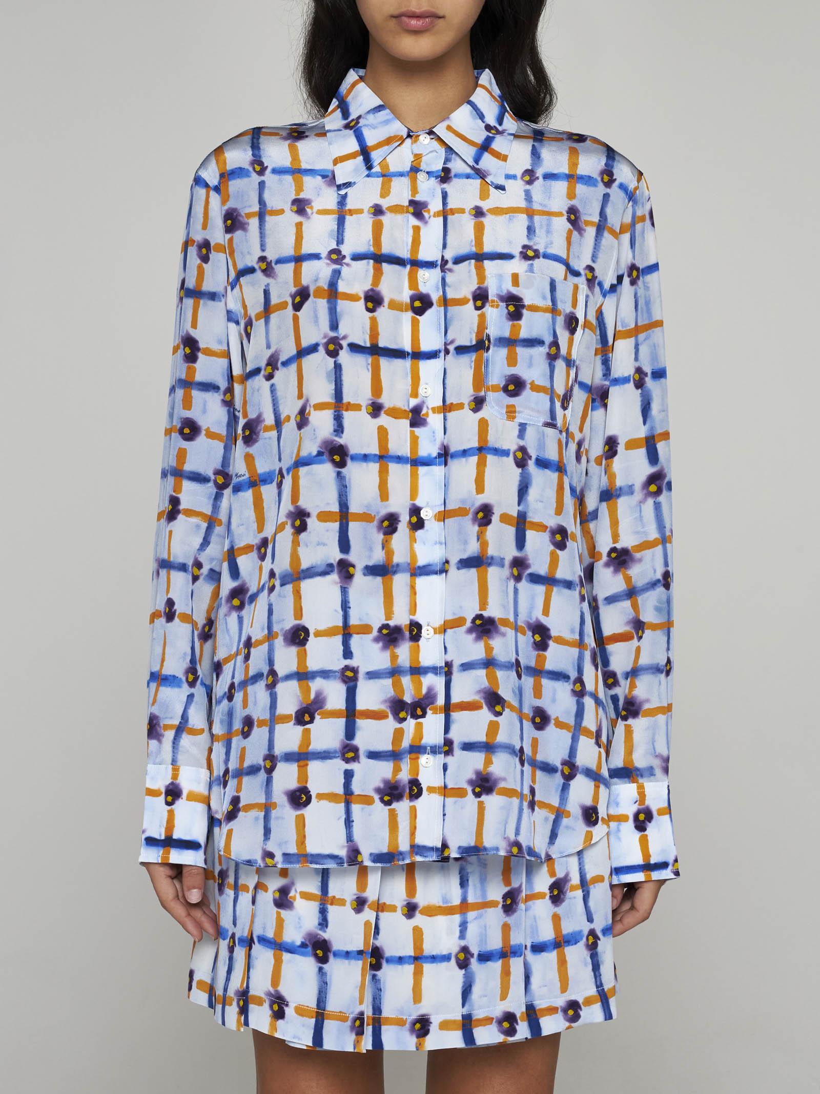 Shop Marni Print Silk Shirt In Multicolour