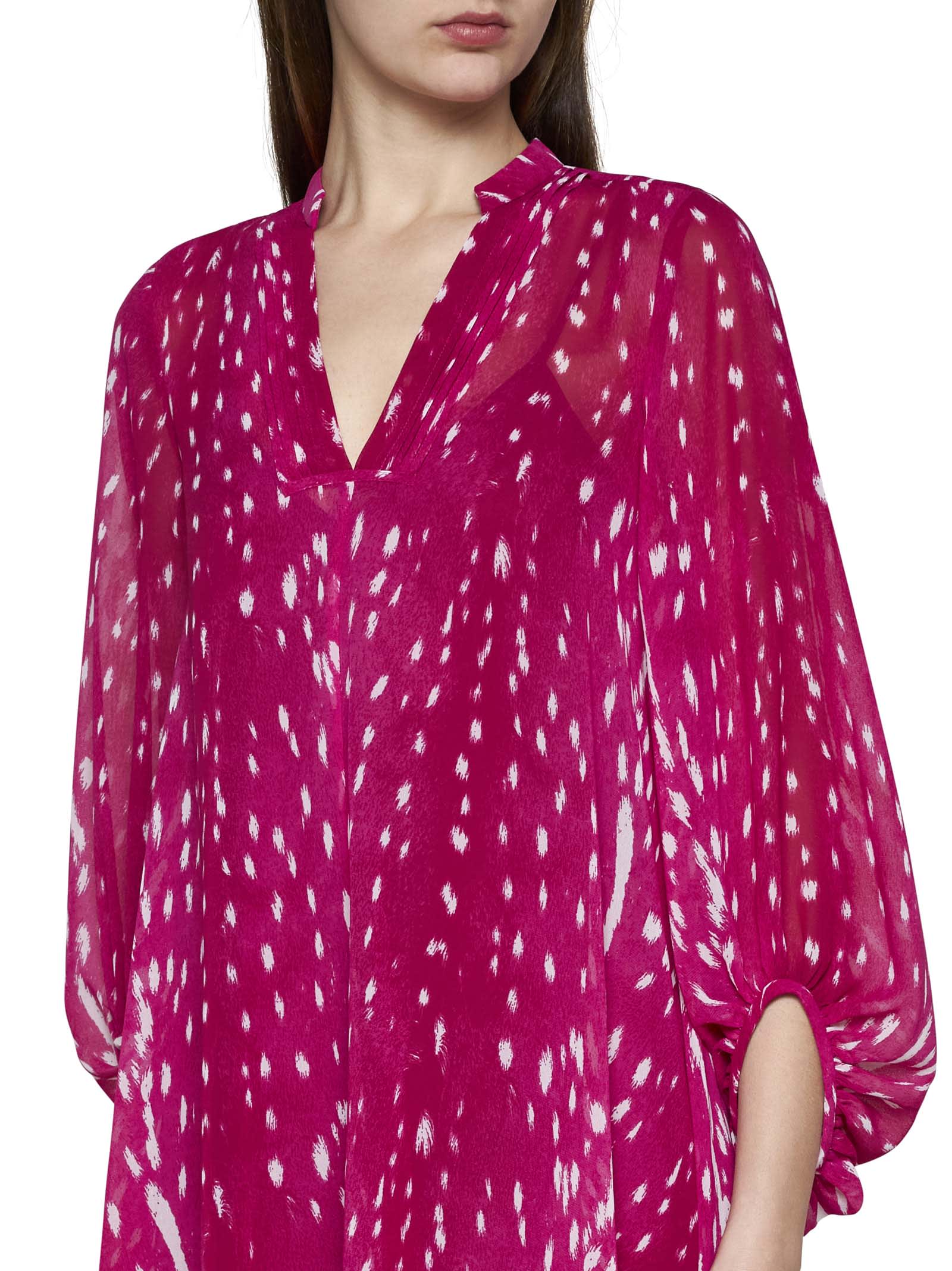 Shop Diane Von Furstenberg Dress In Fawn Sangria
