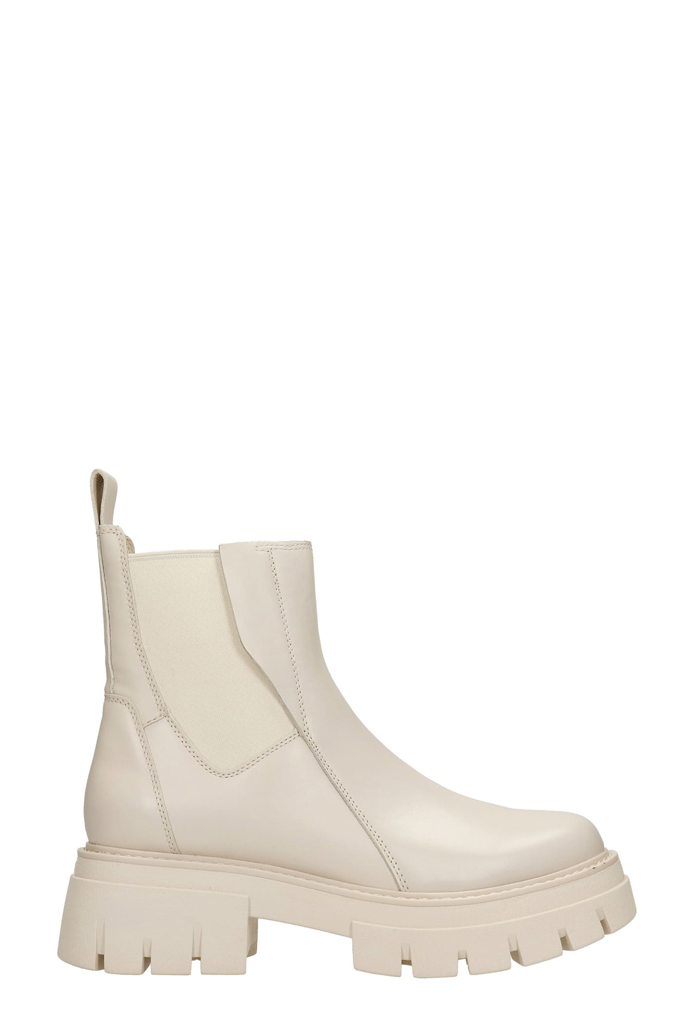 Ash Links Combat Boots In White Leather