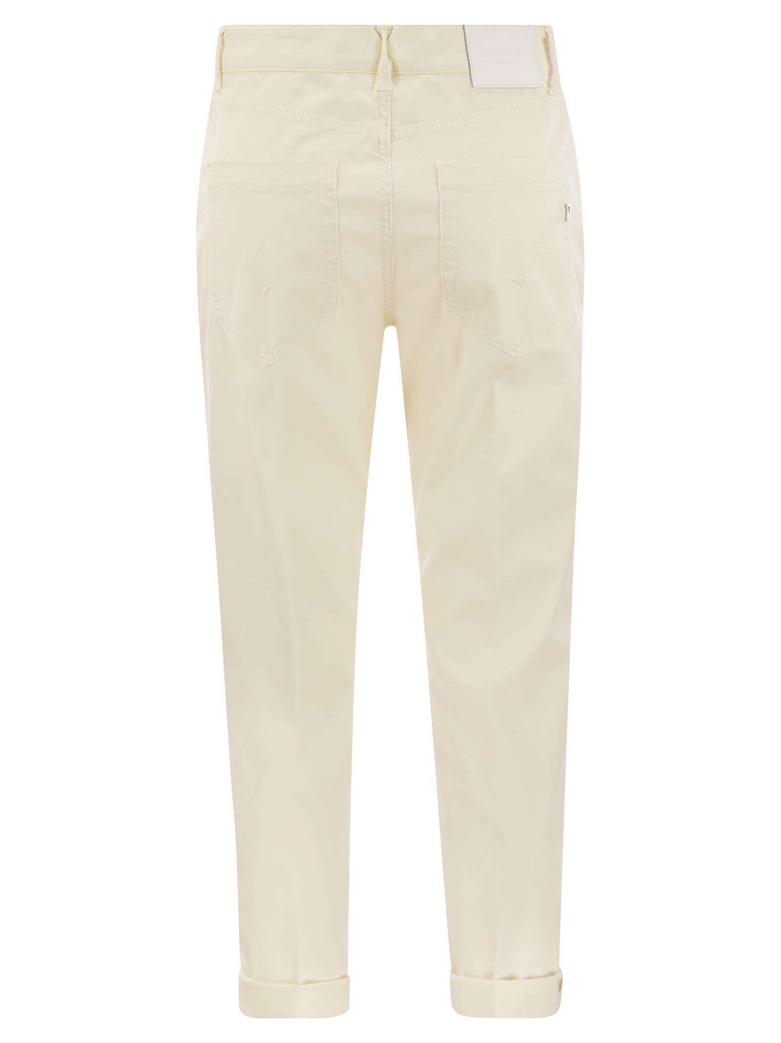 Shop Dondup Koons - Loose-fit Fleece Trousers In Panna