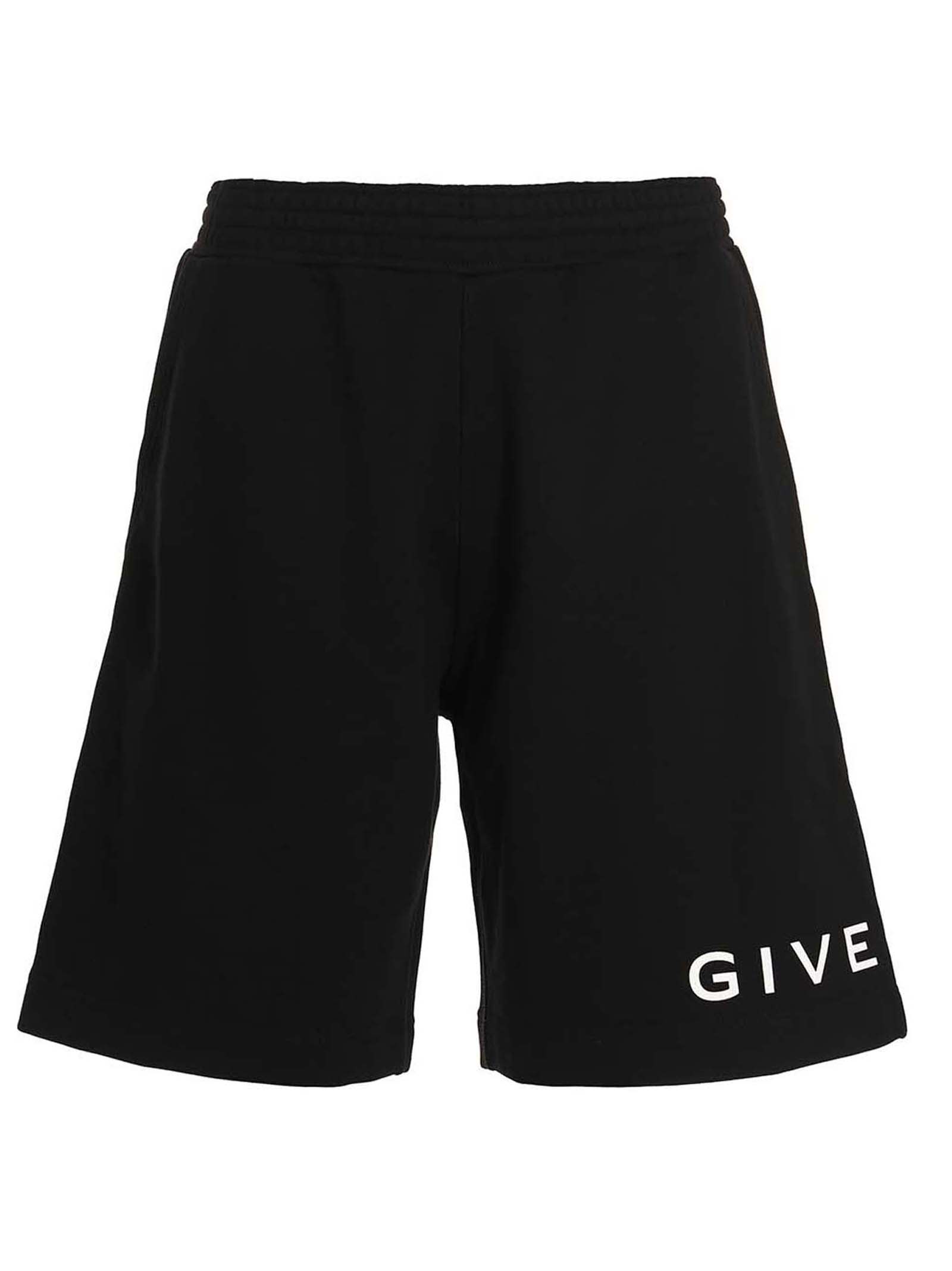 Shop Givenchy Logo Print Bermuda Shorts In Black