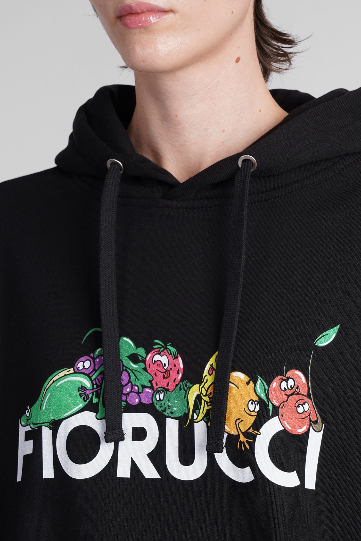 FIORUCCI SWEATSHIRT IN BLACK COTTON 