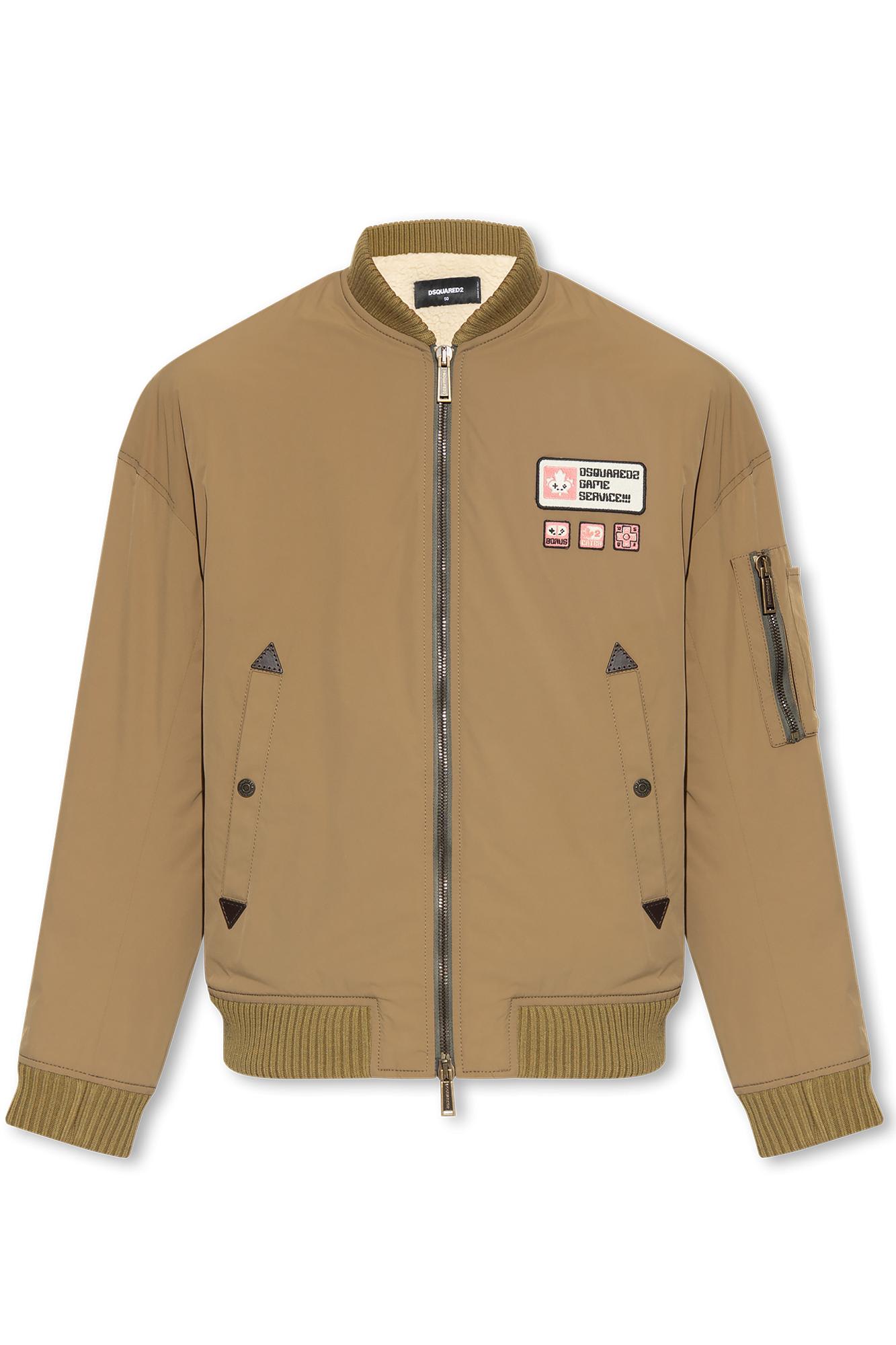 Dsquared2 Padded Bomber Jacket In Olive Green