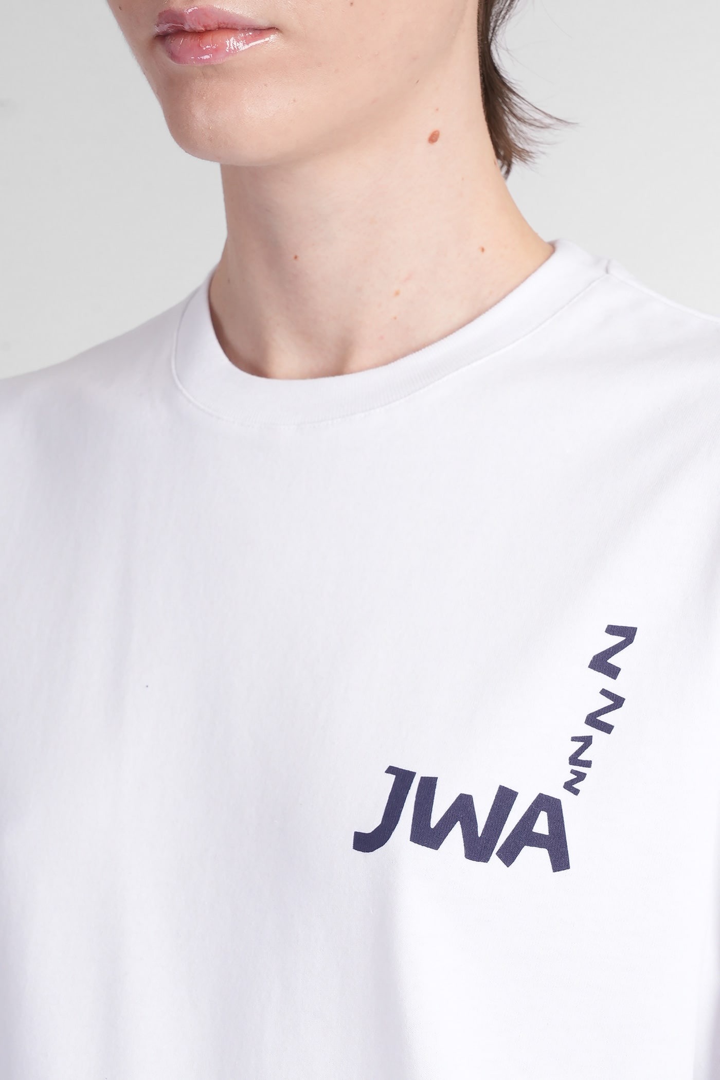 Jw Anderson Women White Logo And Print T-shirt