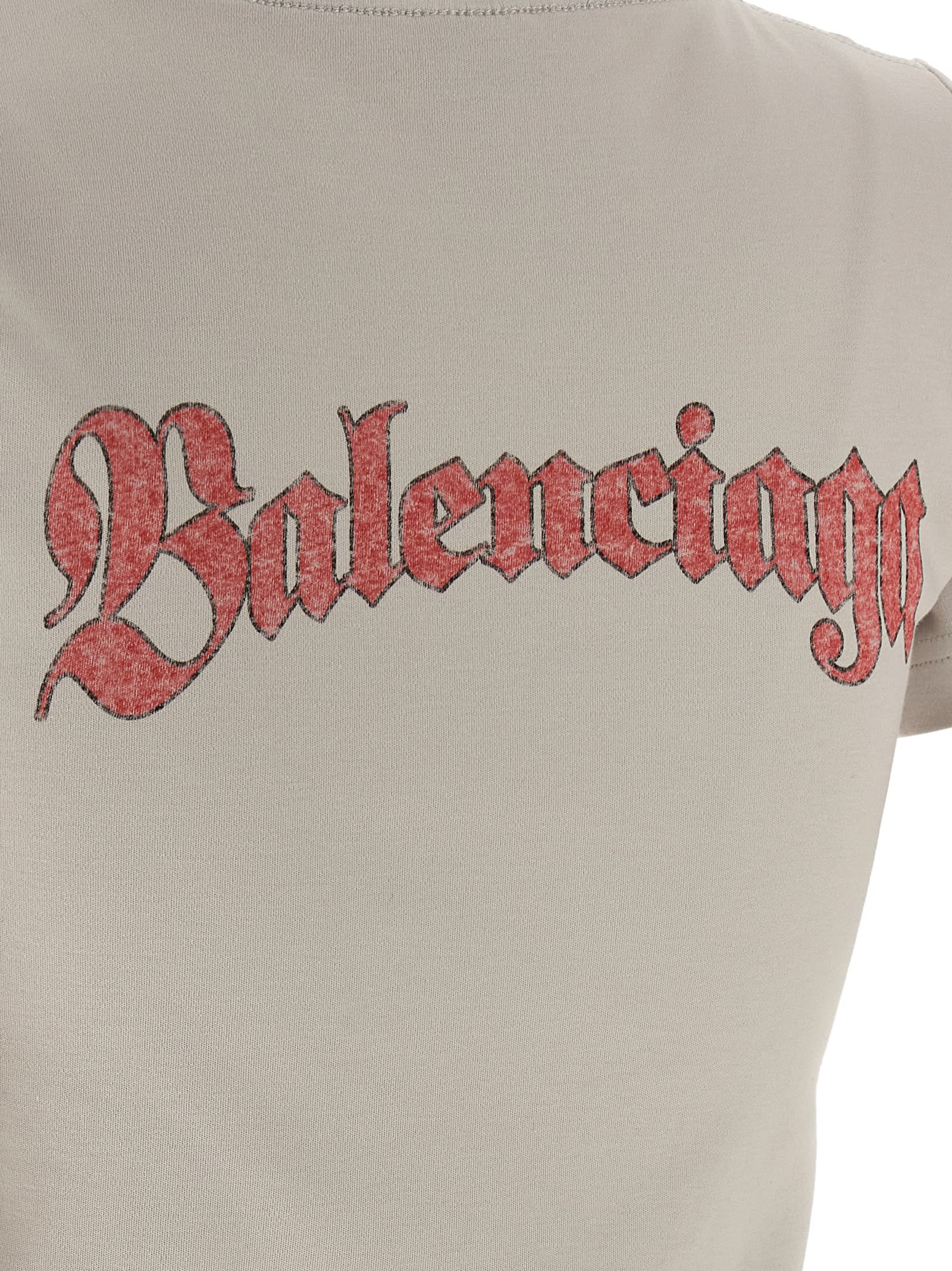 Balenciaga Graphic Logo Crew Neck Short Sleeve T-shirt In Neutral