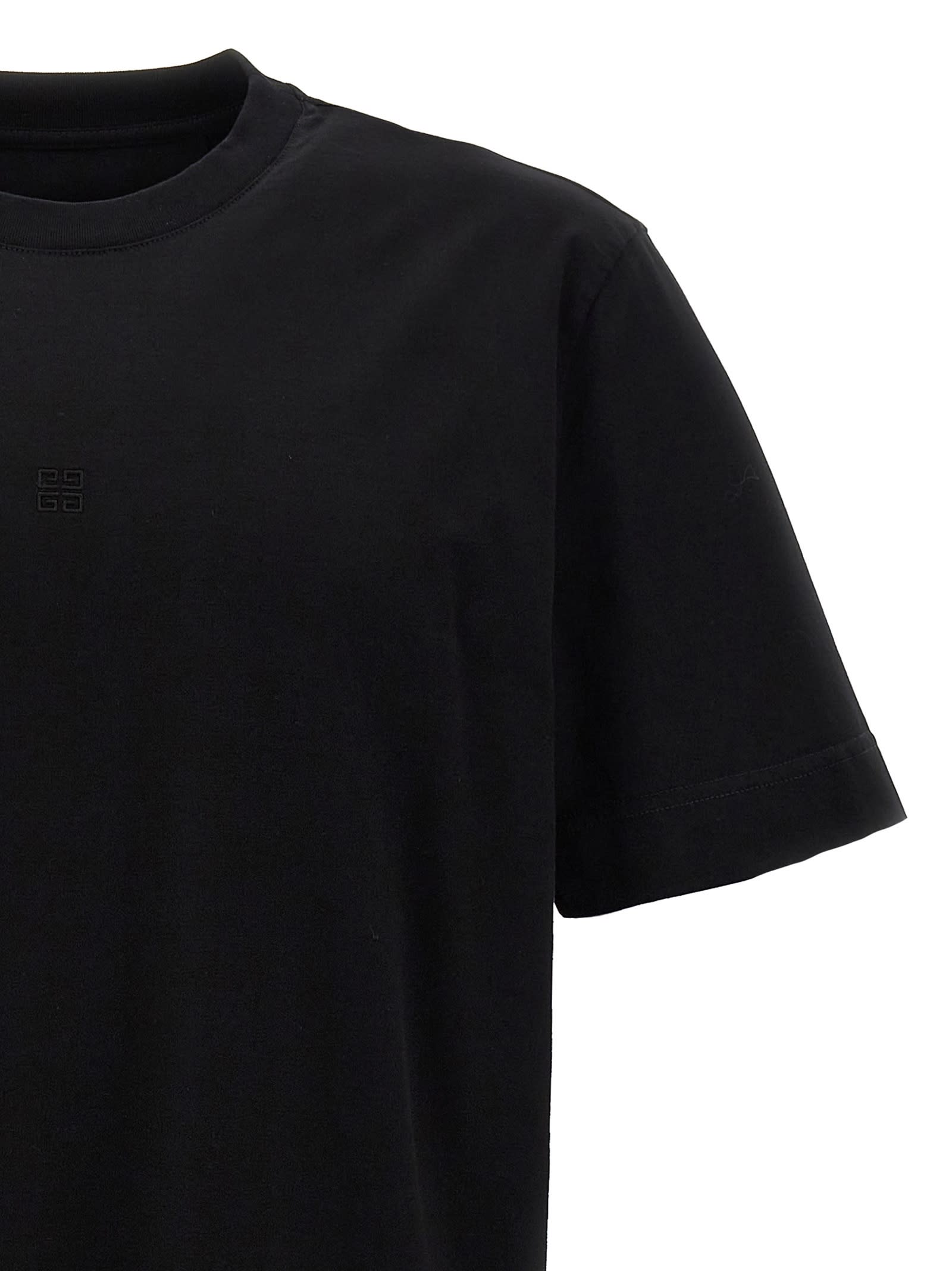 Shop Givenchy Embroidery T-shirt In Black