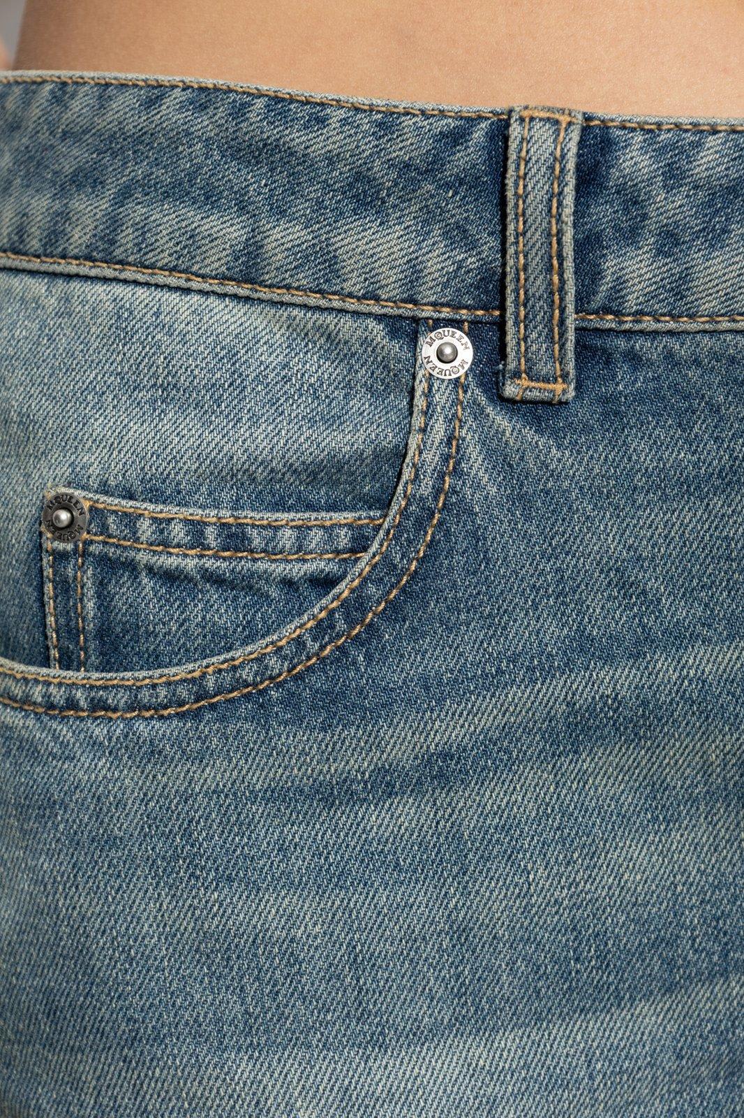 Alexander Mcqueen Boot-cut Leg Denim Pants In Blue