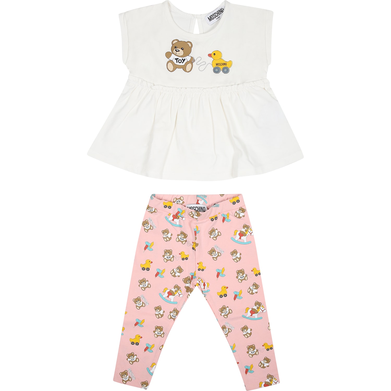 Moschino Multicolor Set For Baby Girl With Teddy Bear And Ducks