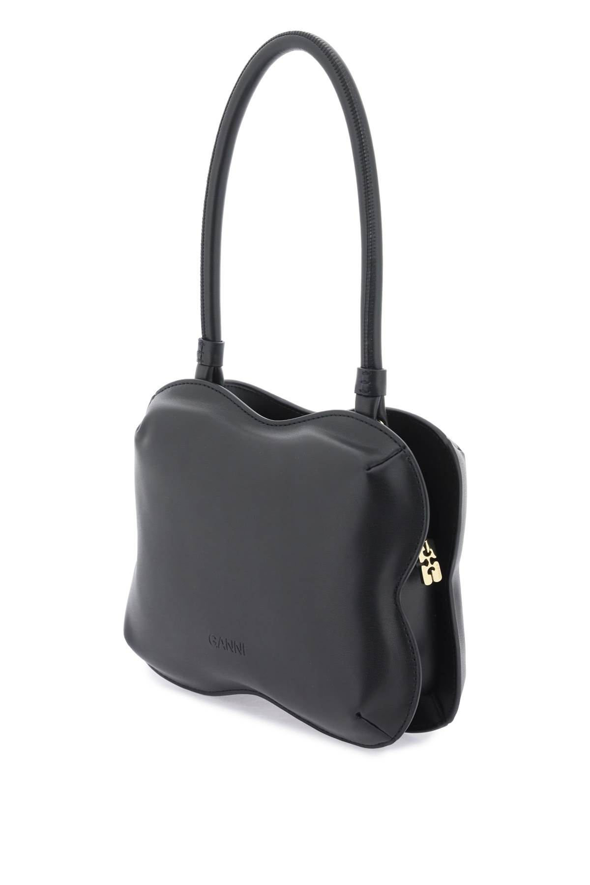 Shop Ganni Butterfly Handbag In Black