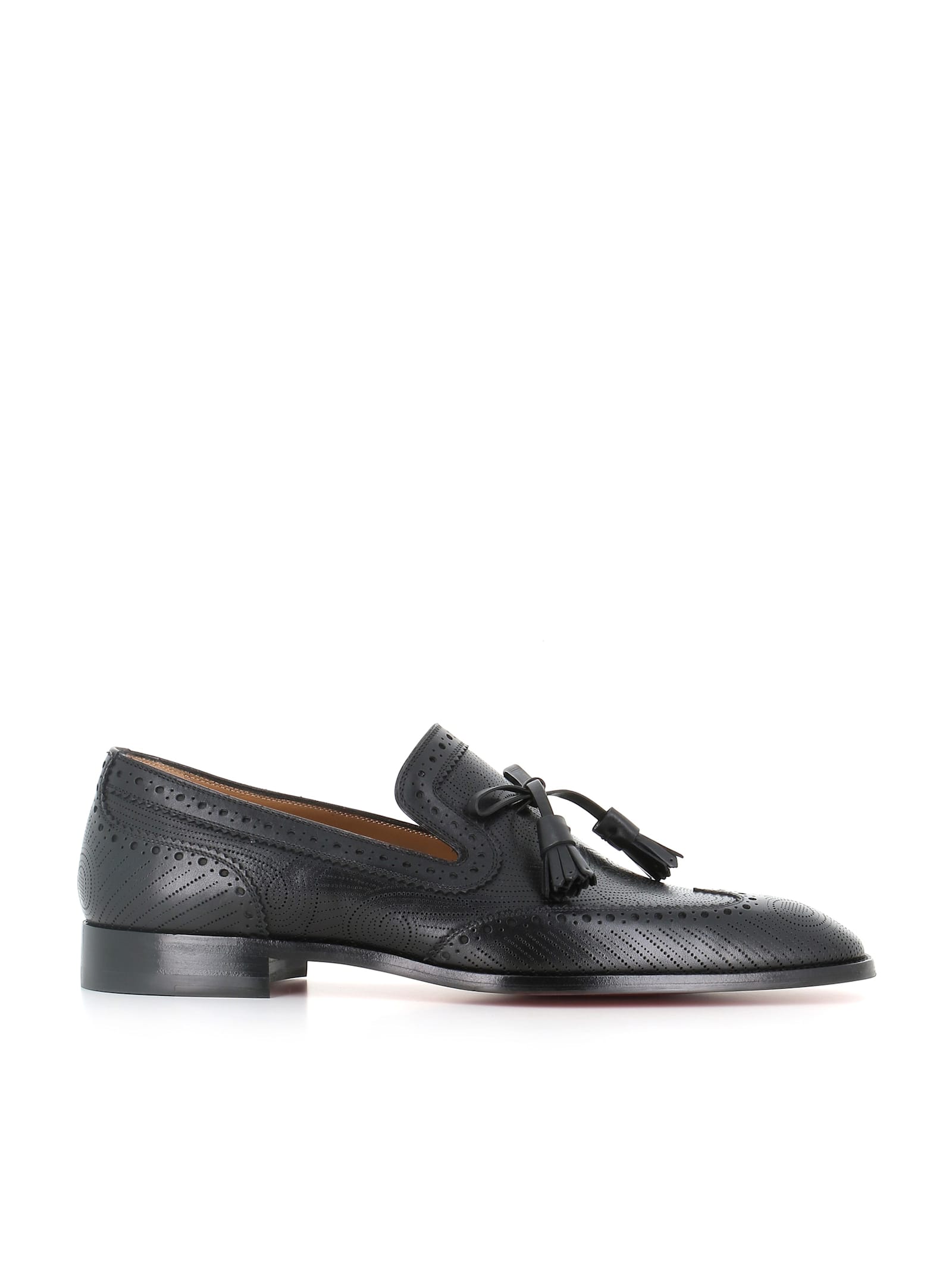 Christian Louboutin Slipper Grave Moc Flat In Black