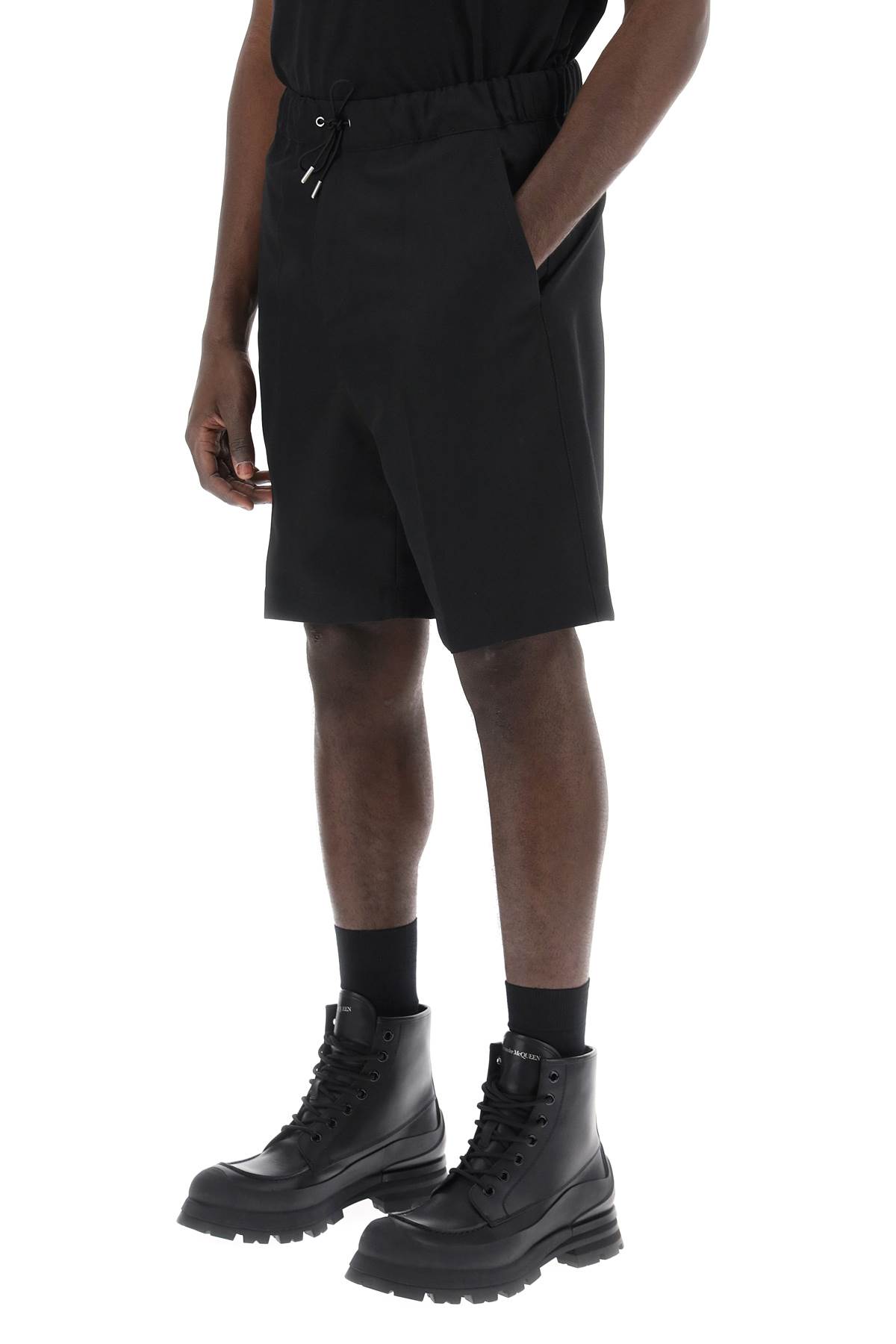 Shop Oamc Shorts With Elasticated Waistband In Black