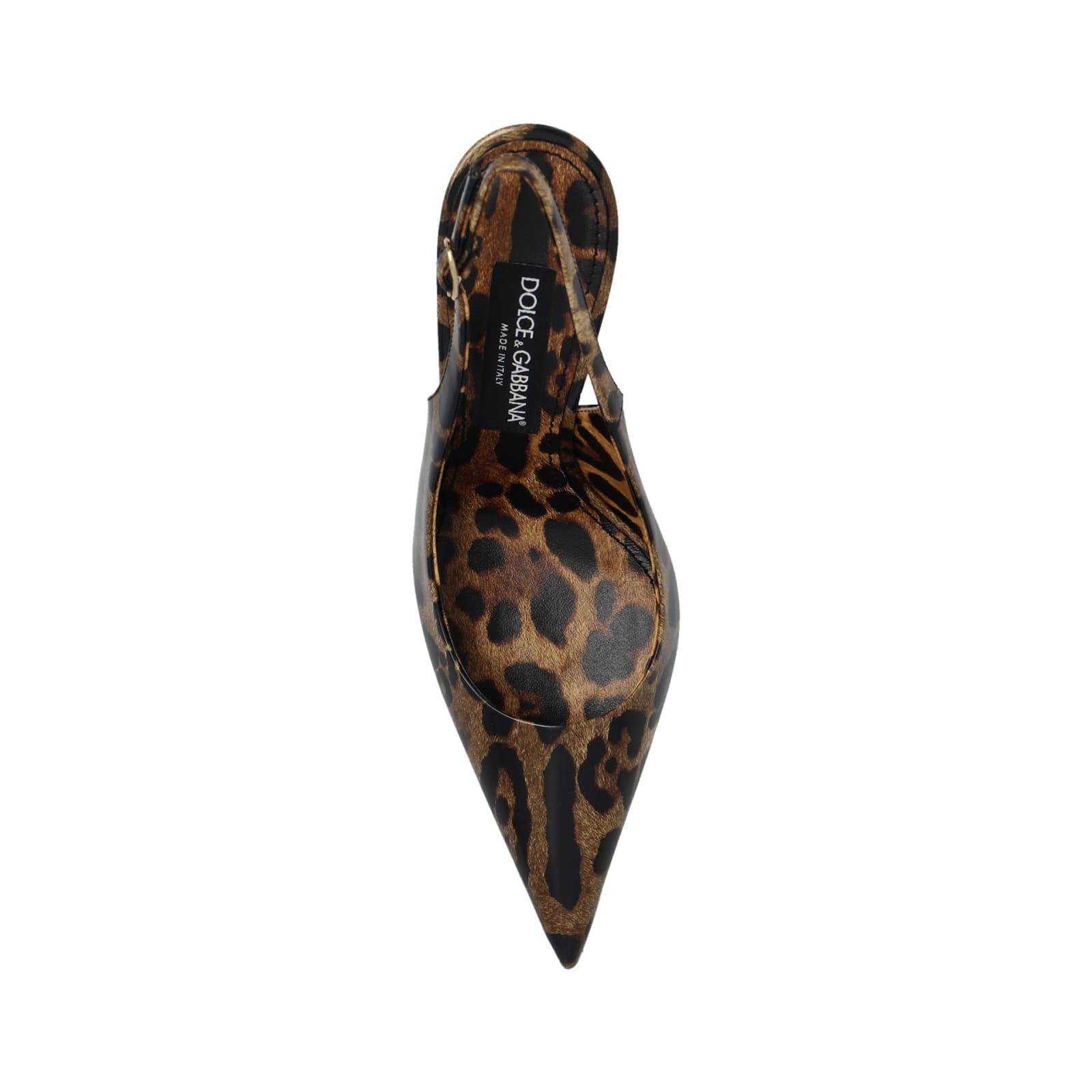 Shop Dolce & Gabbana Leopard Print Slingaback Pumps In Brown