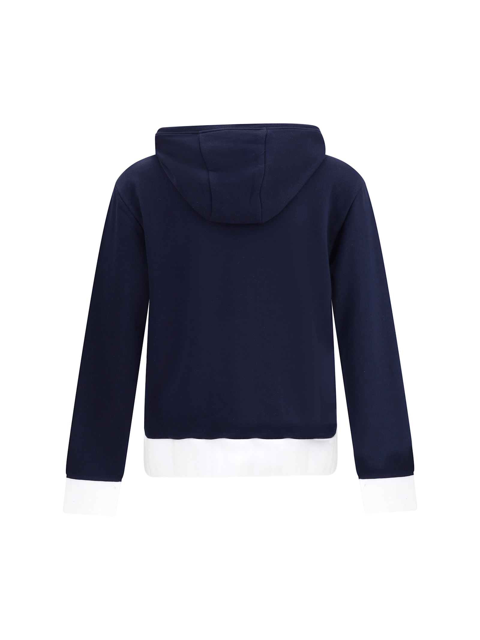 Thom Browne Zip Up Hoodie With Engineered 4 Bar In Color Blocked Solid Classic Loopback Jersey In Blue