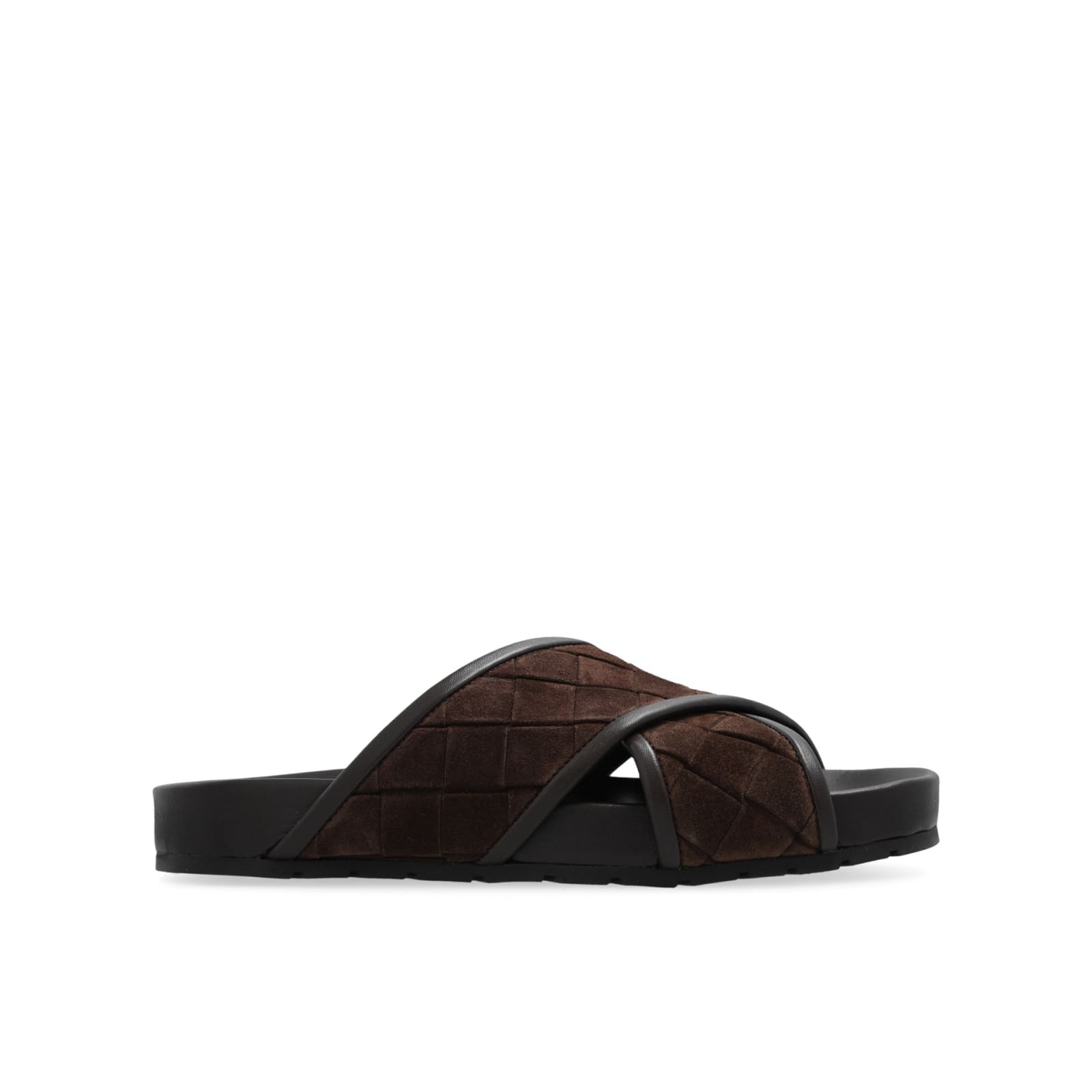 Shop Bottega Veneta Tarik Criss Cross Sandal In Brown