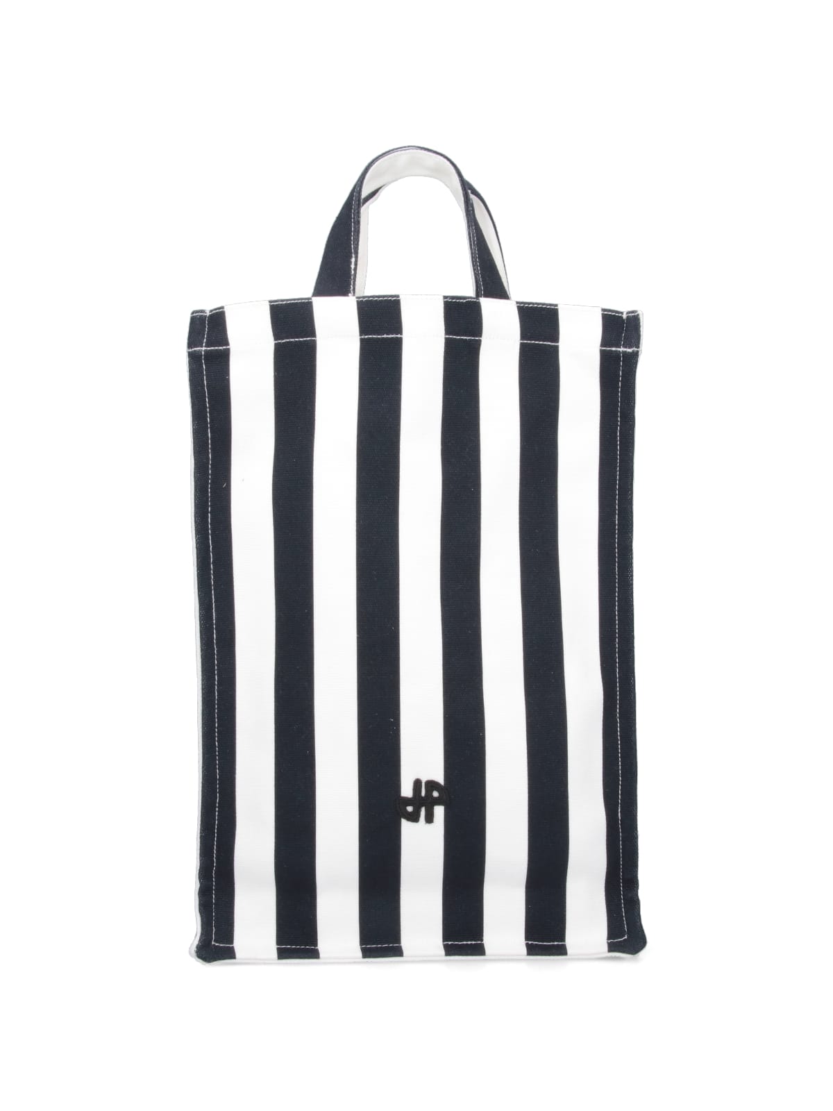 Shop Patou Striped Tote Bag In Black