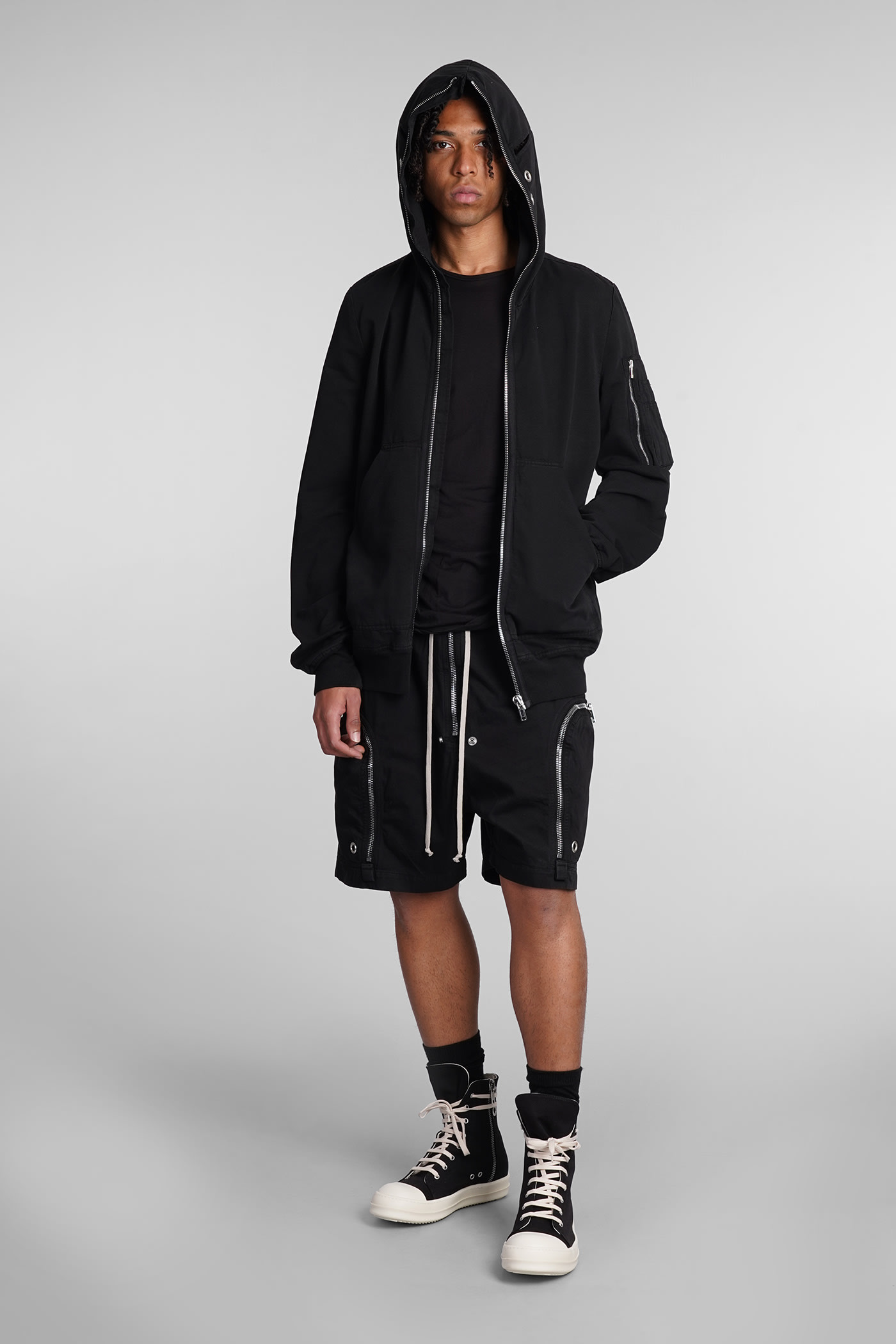 Drkshdw Men Gimp Flight Bomber Lyocell Jacket In Black