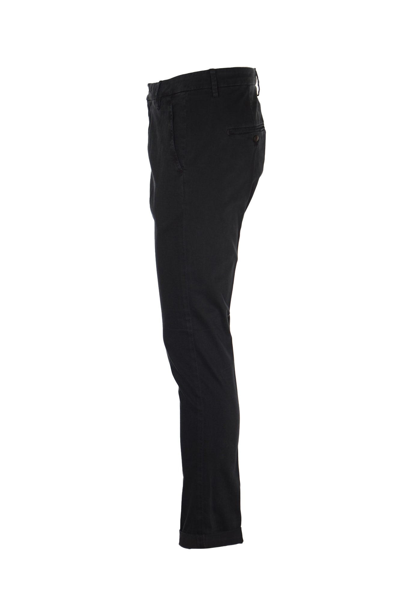 Shop Dondup Concealed Fitted Trousers In Black