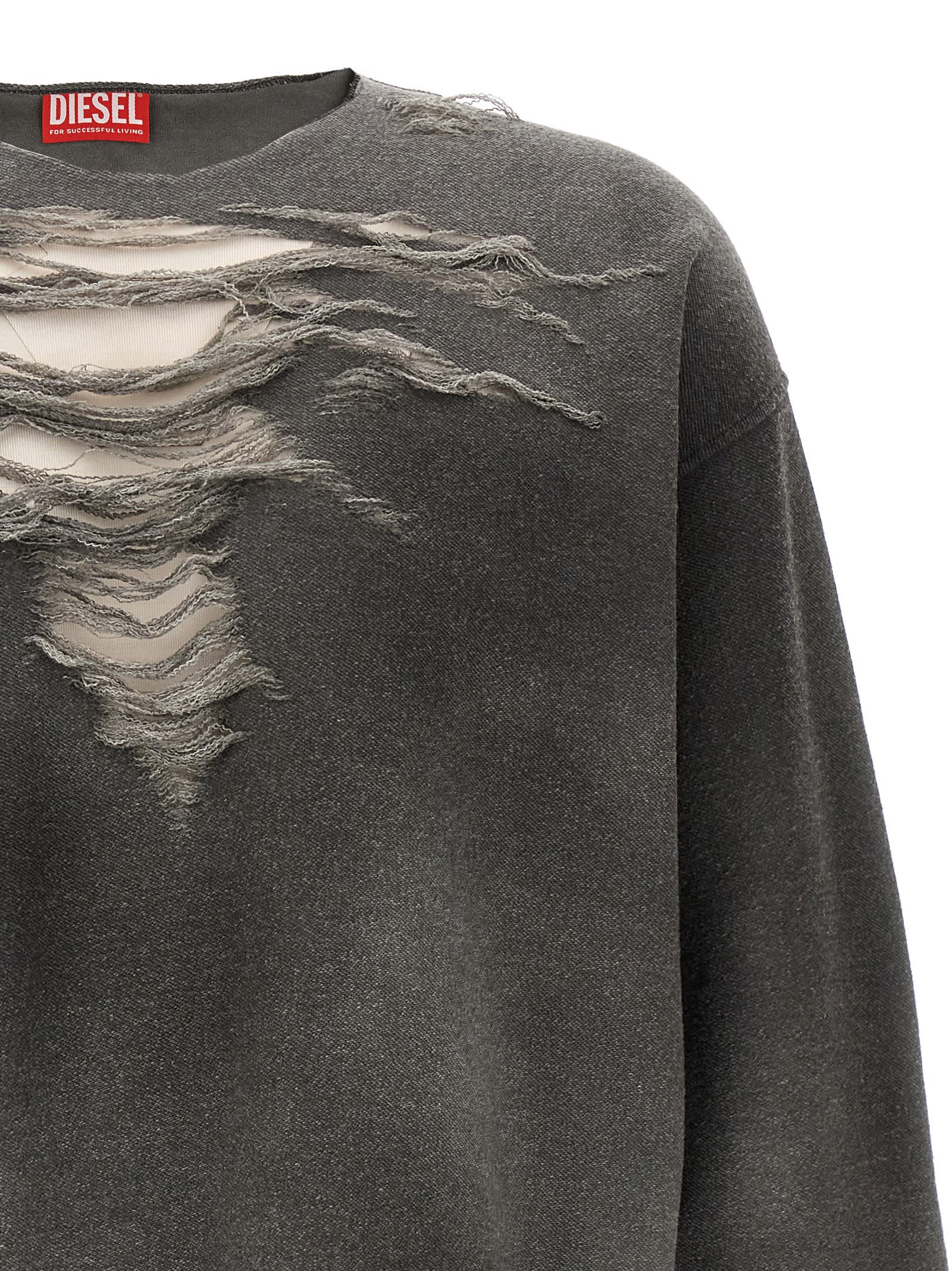 Diesel Felpa S-ruben In Misto Cotone Stretch Grigio Uomo In Gray