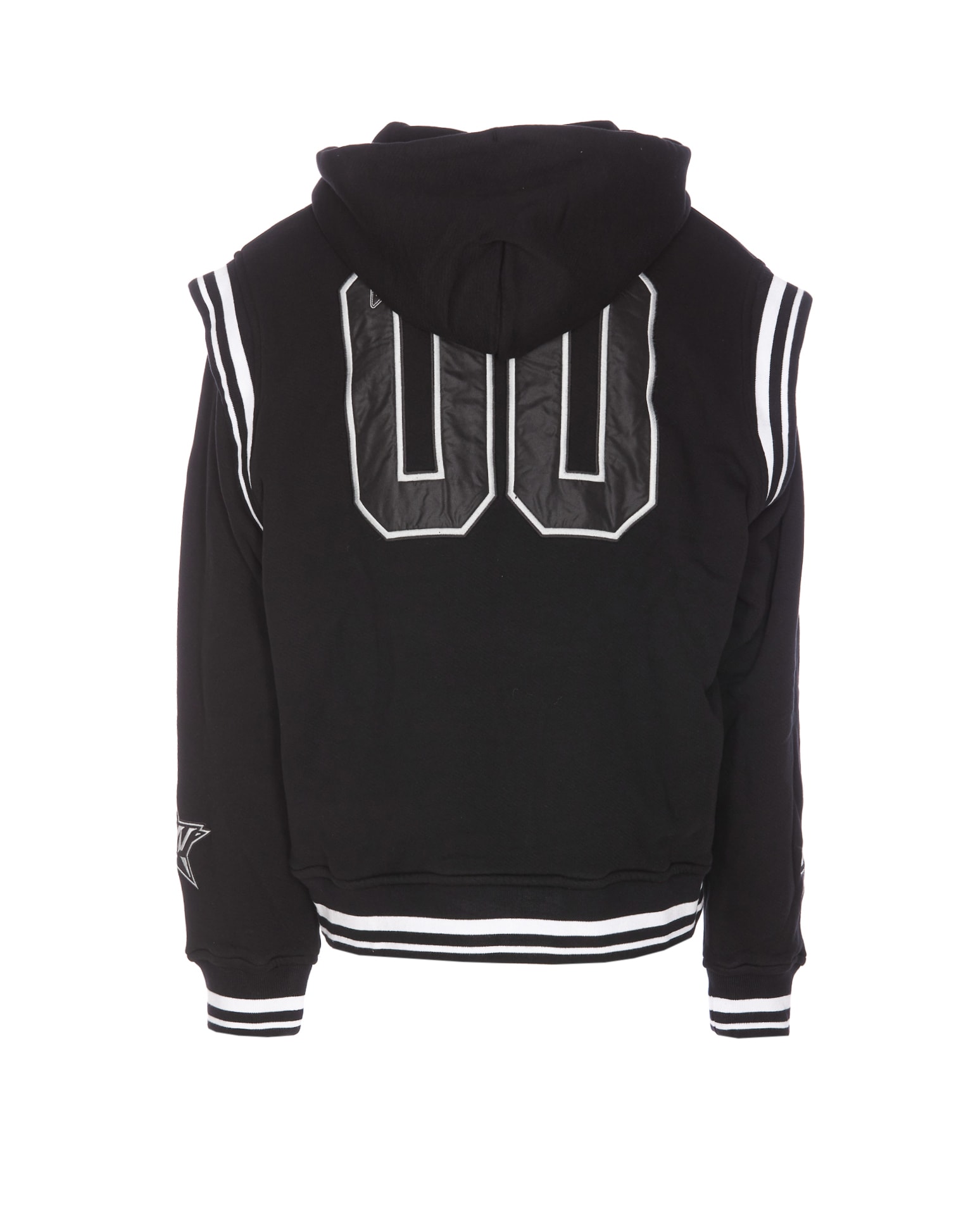 Off-white Black Varsity Sweatshirt With Press-stud Fastening And Bold Lettering In Black - Pearl B