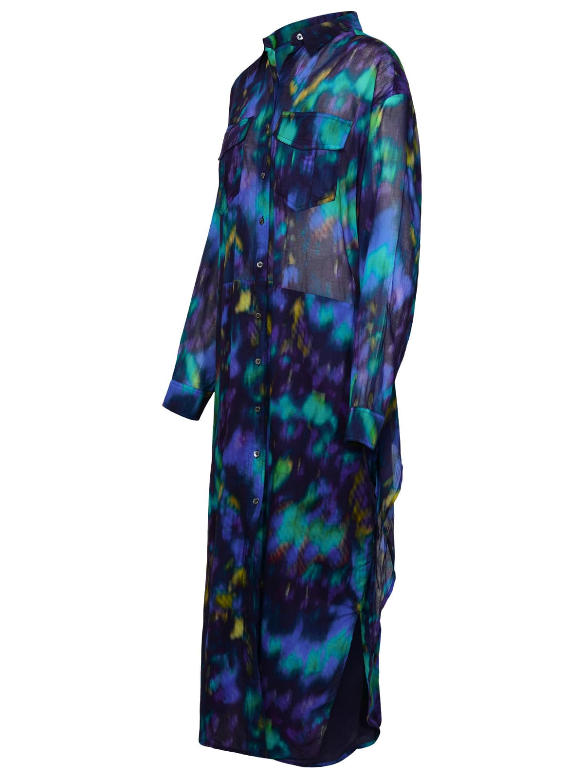 Shop Marant Etoile Nesli Multicolor Cotton Dress In Blue