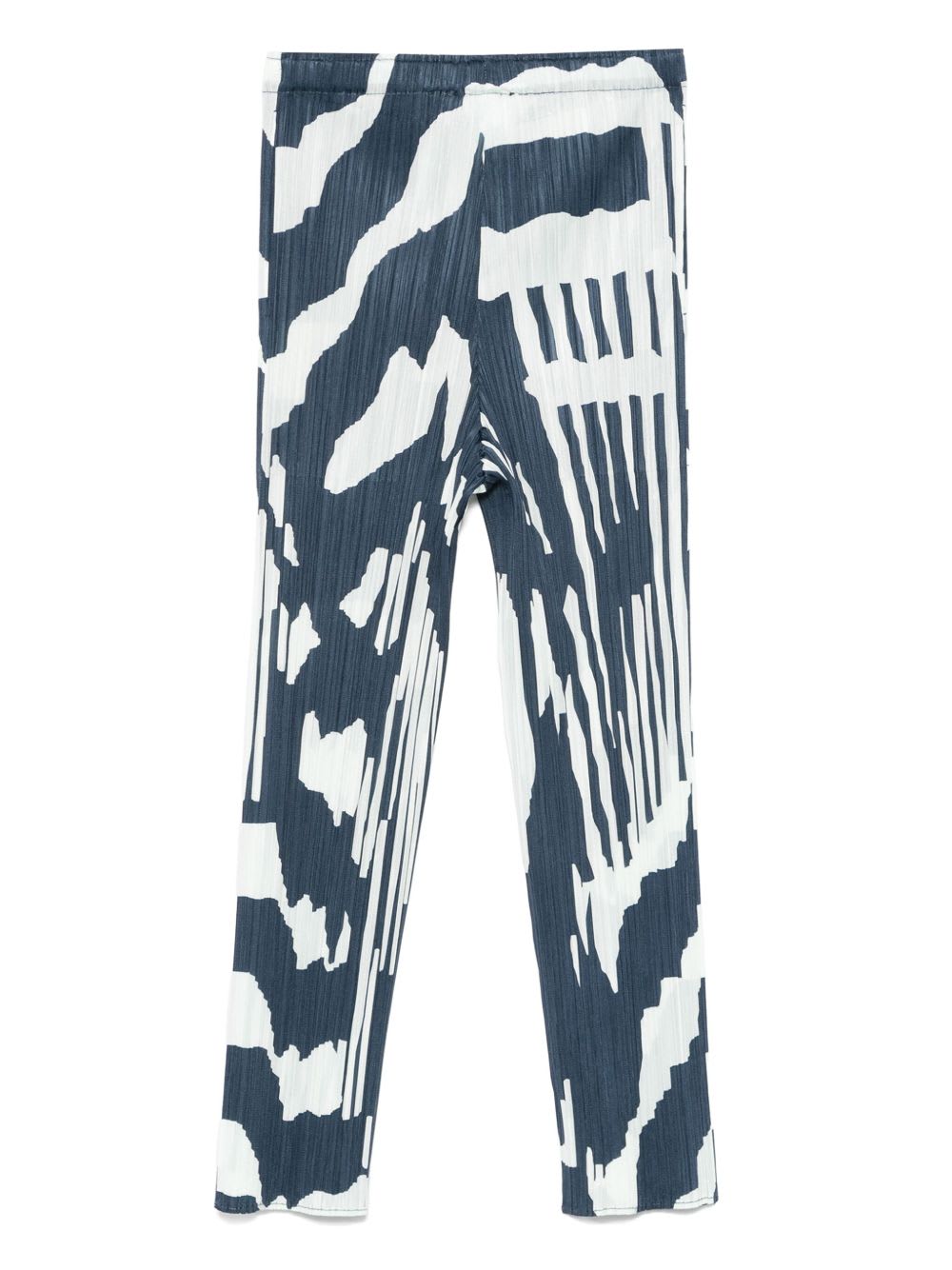 Issey Miyake Womens Grayish Navy Refraction Abstract-print Pleated Knitted Trousers In Blue
