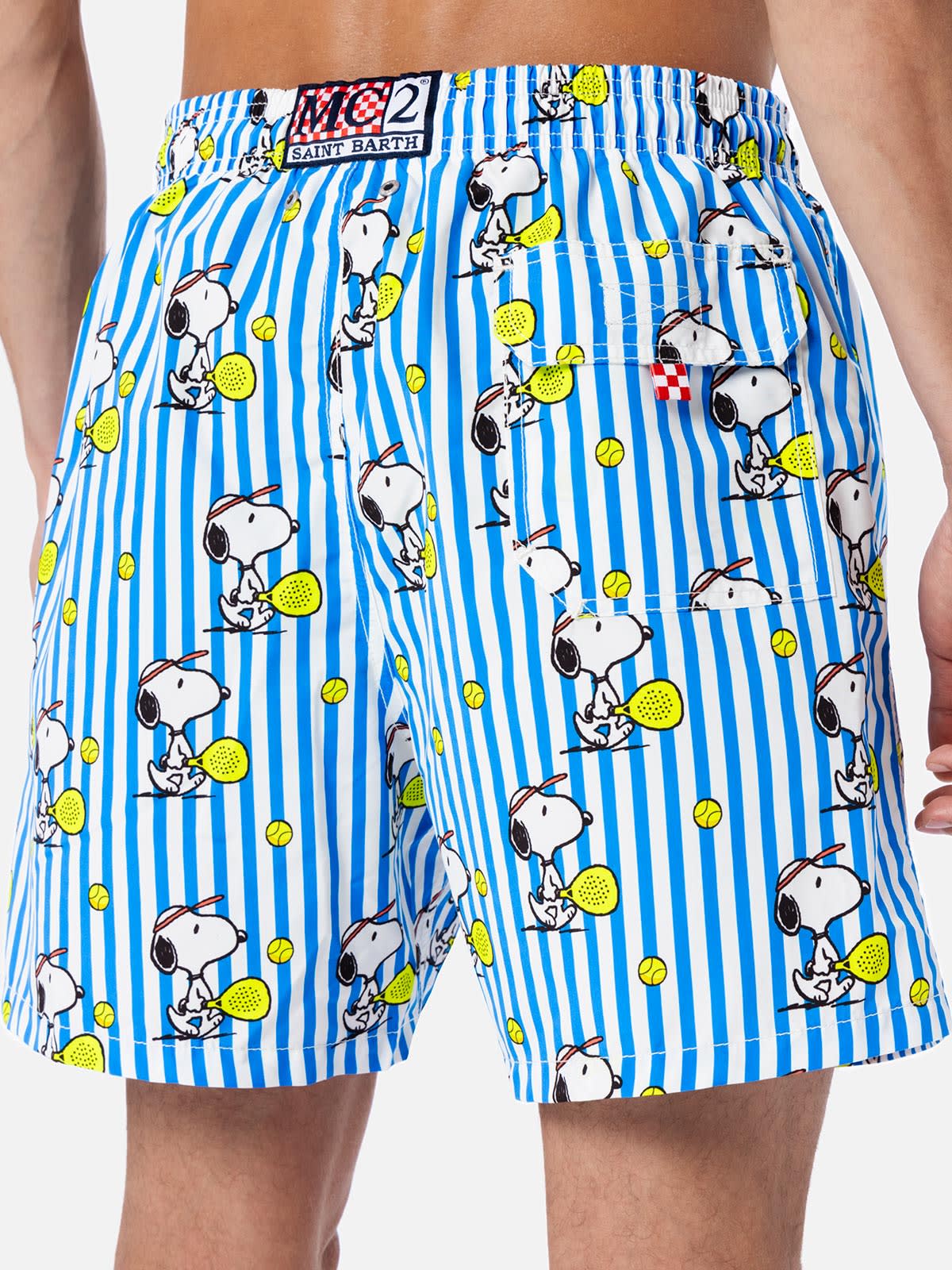 Mc2 Saint Barth Patterned Swim Shorts In Blue