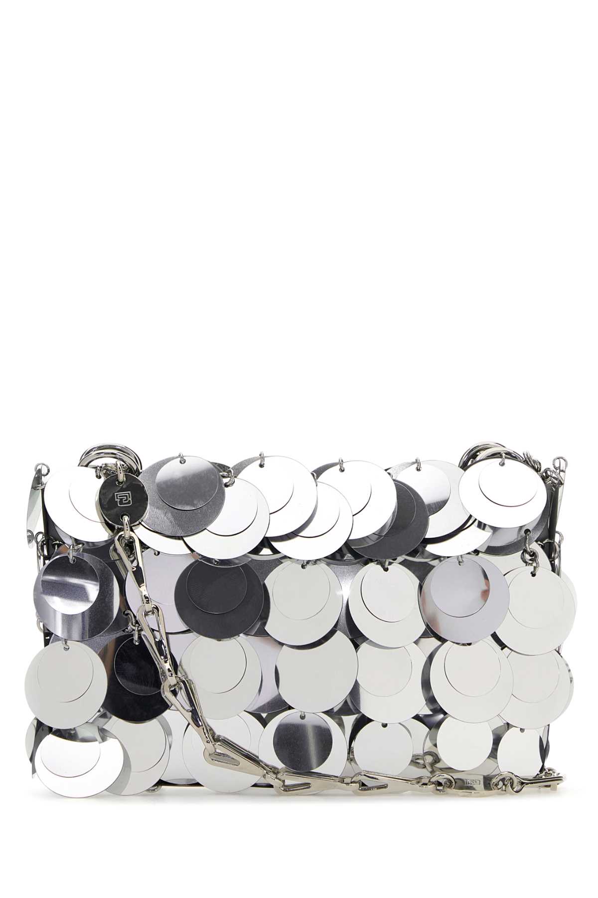 Shop Rabanne Silver Maxi Sequins Nano Shoulder Bag