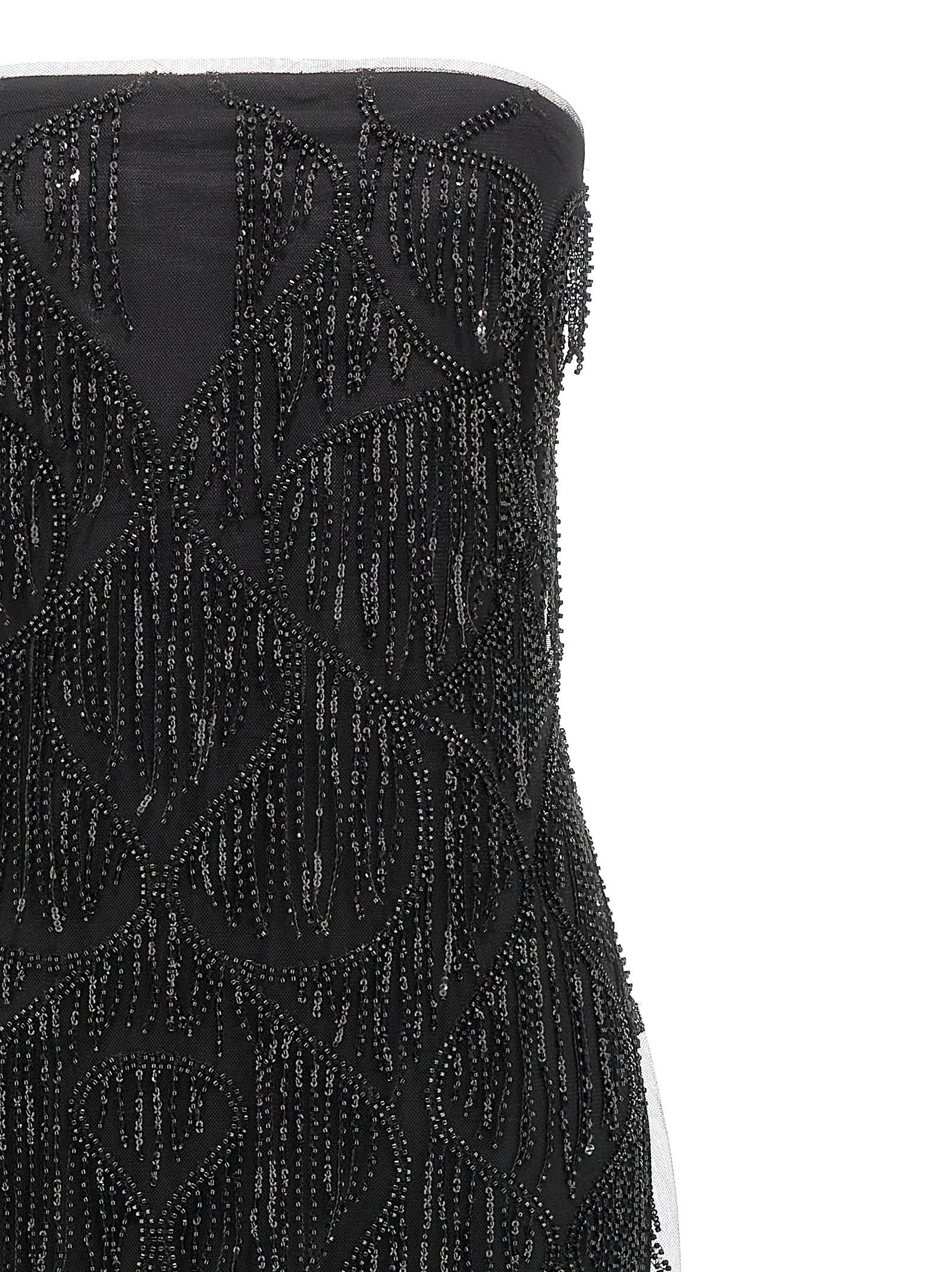 Rotate Birger Christensen Rotate Birgerchristensen Sequins Midi Tube Dress In Black