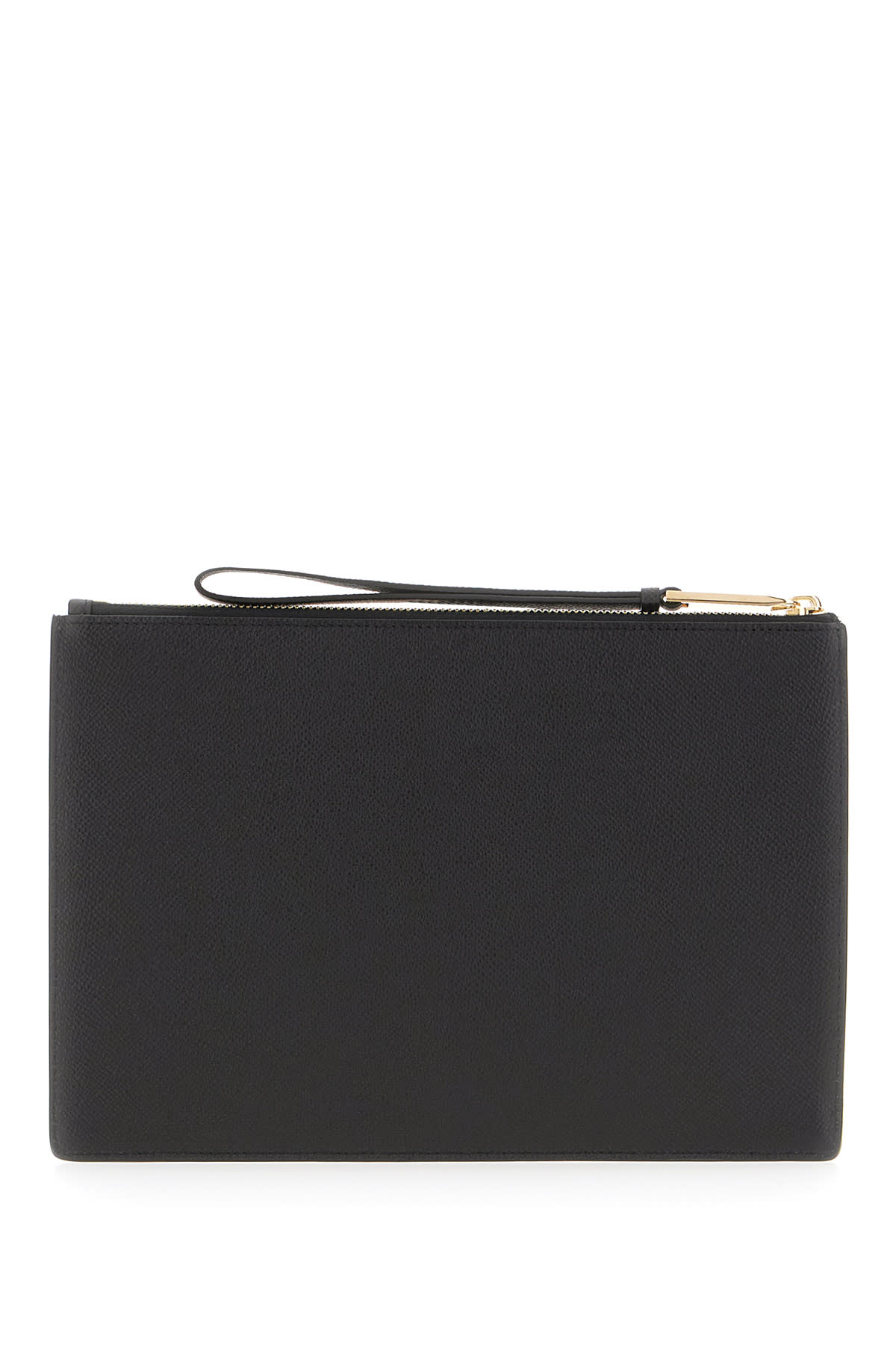 Shop Ferragamo Black Leather Clutch In Nero