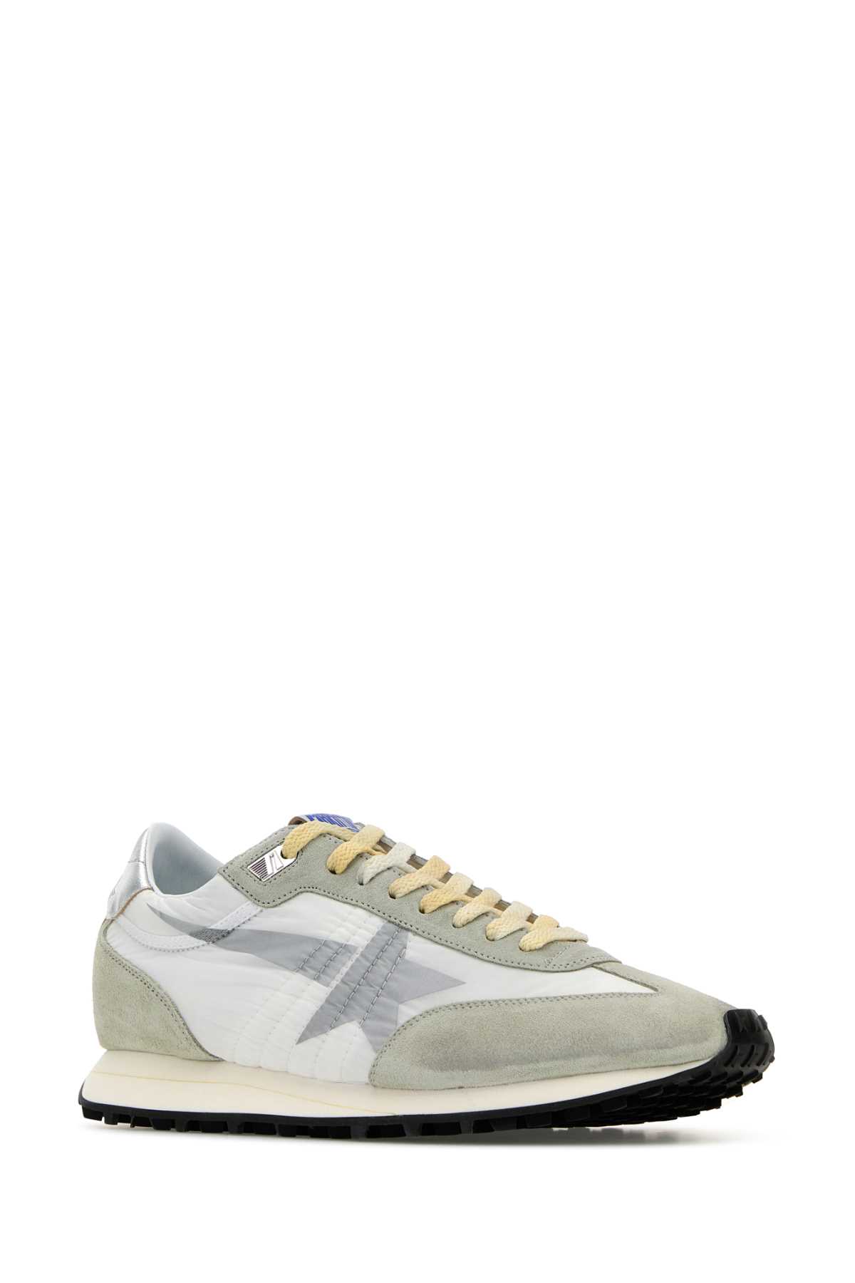 Golden Goose Multicolor Fabric And Suede Running Marathon Sneakers In Whitegreysilver