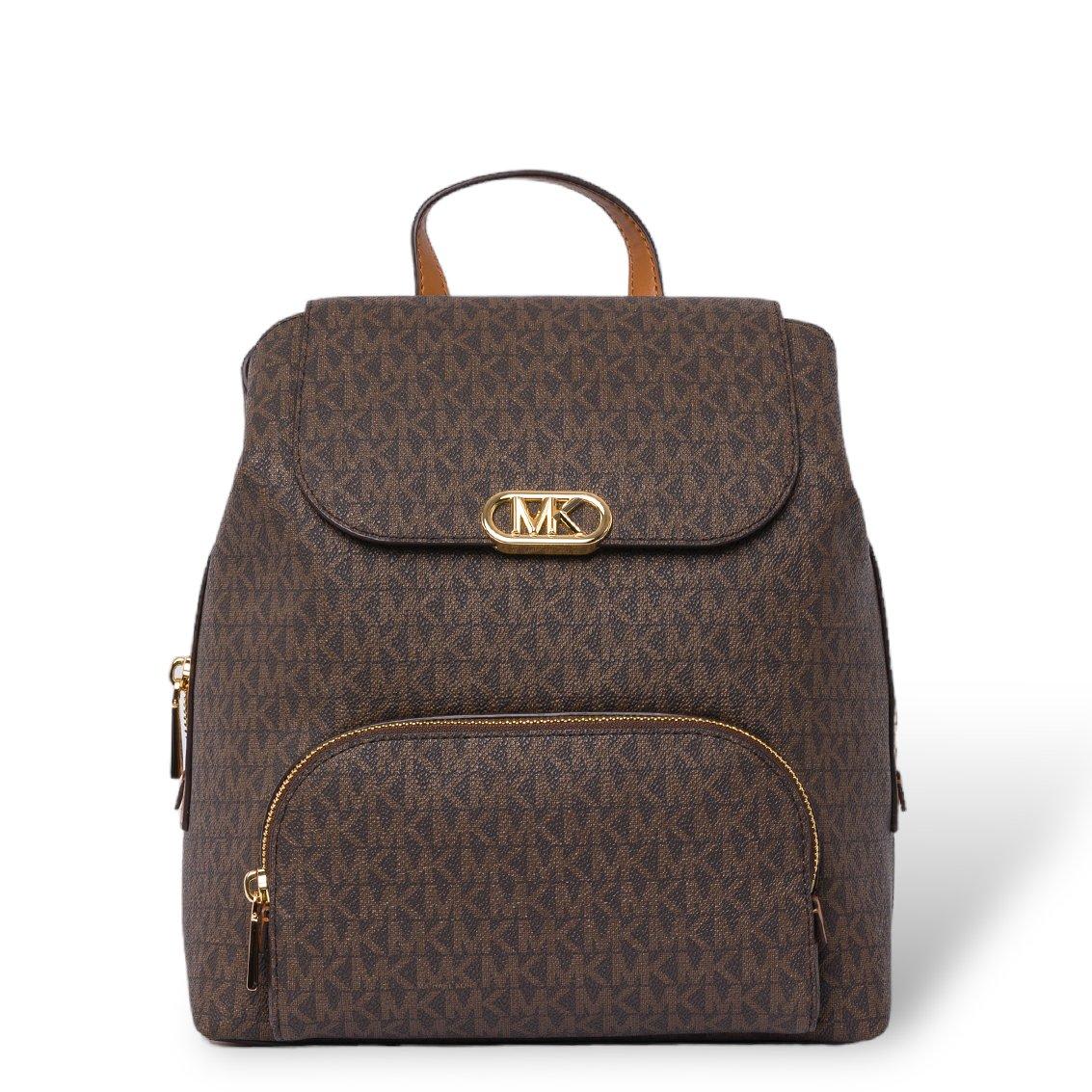 Logo Plaque Monogram-patterned Backpack