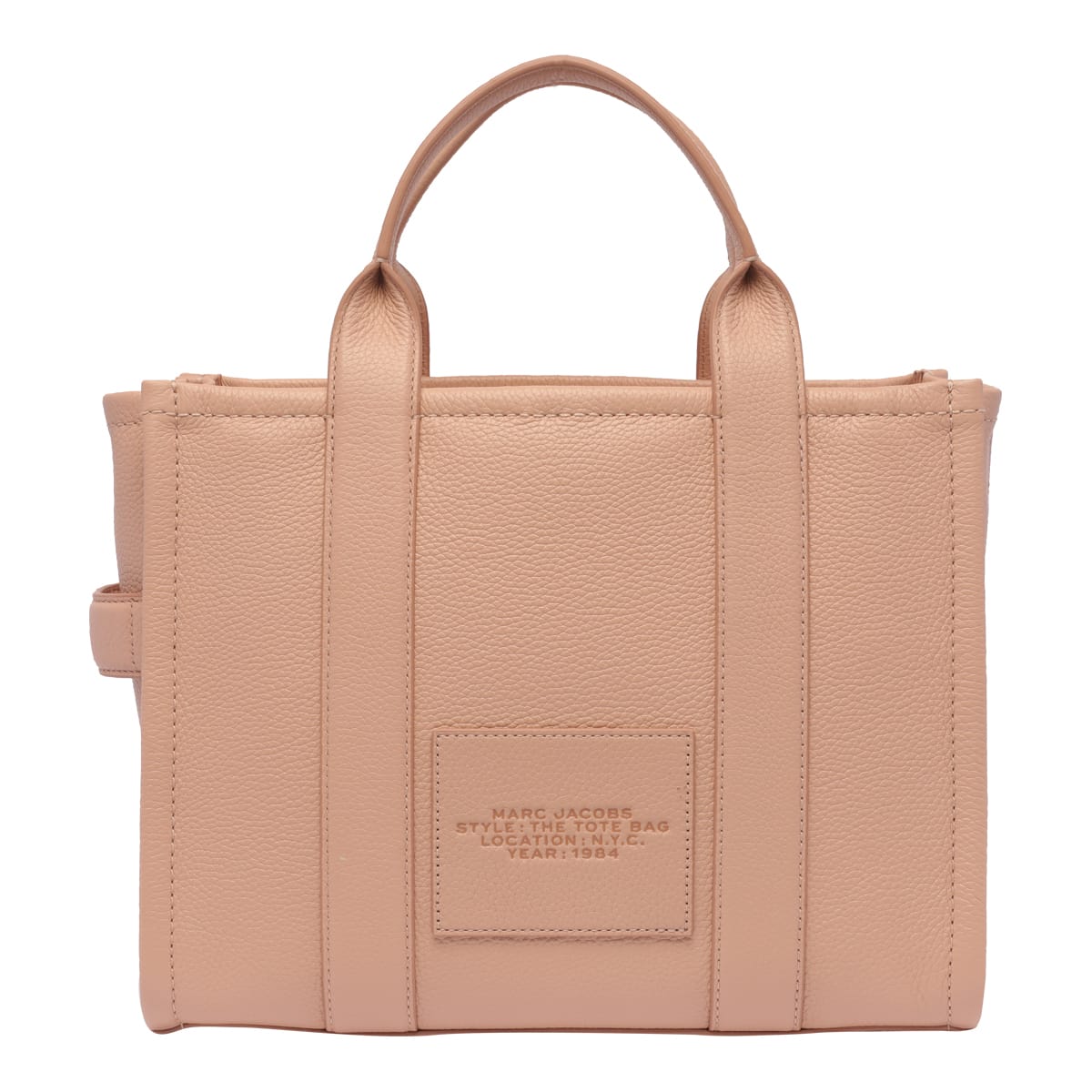 Shop Marc Jacobs The Leather Medium Tote Bag In Pink