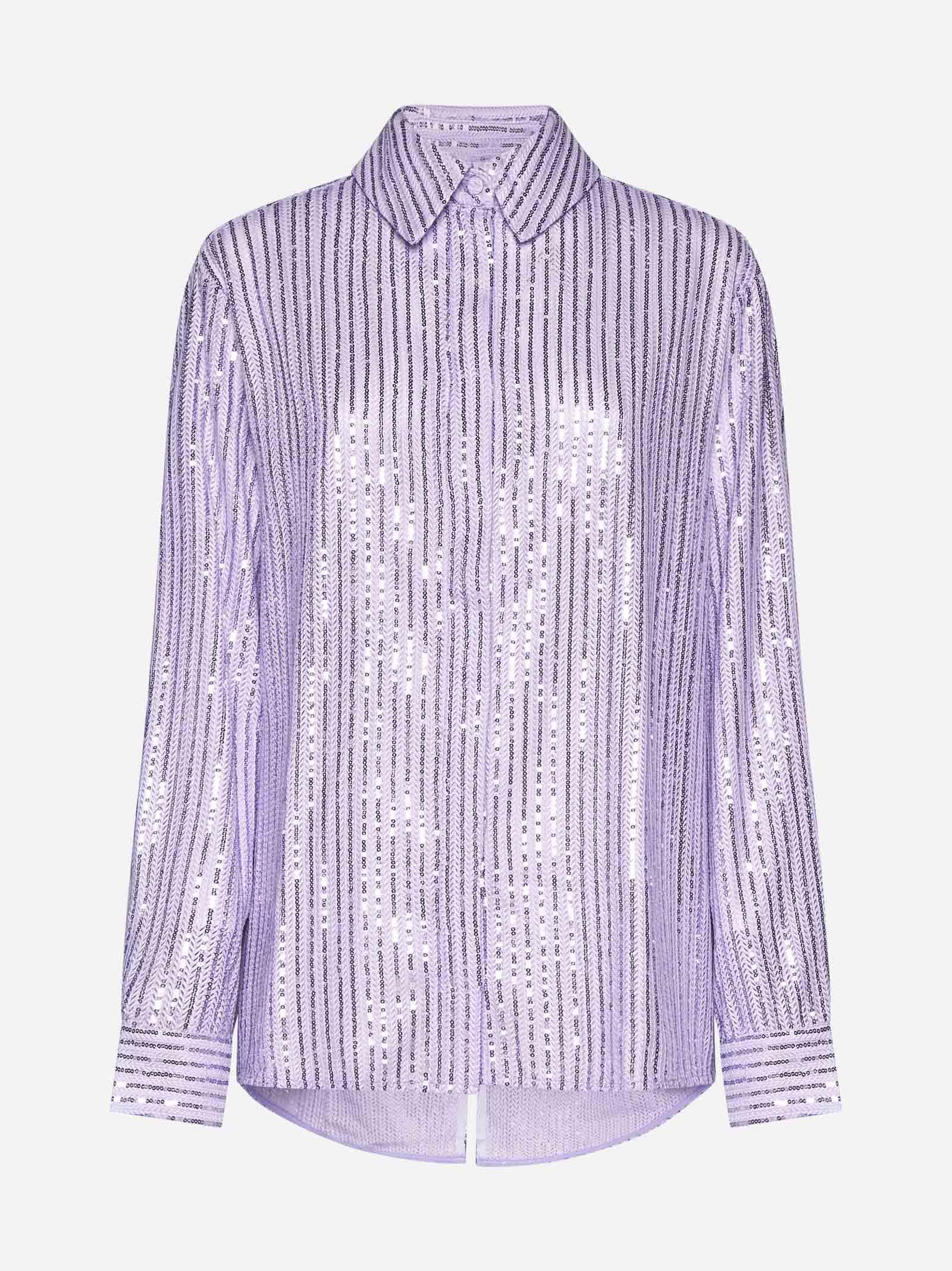 Shop Stine Goya Edel Striped Sequin Shirt In Lilla