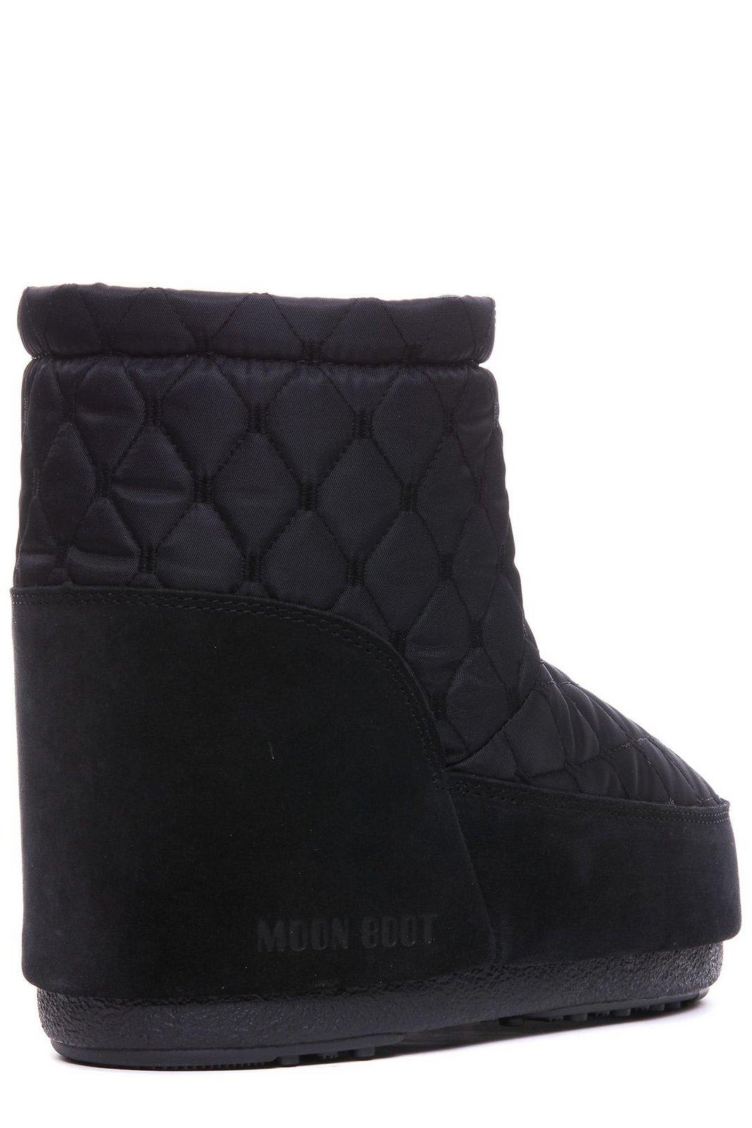 Shop Moon Boot Icon Low Quilted Slip-on Boots In Black