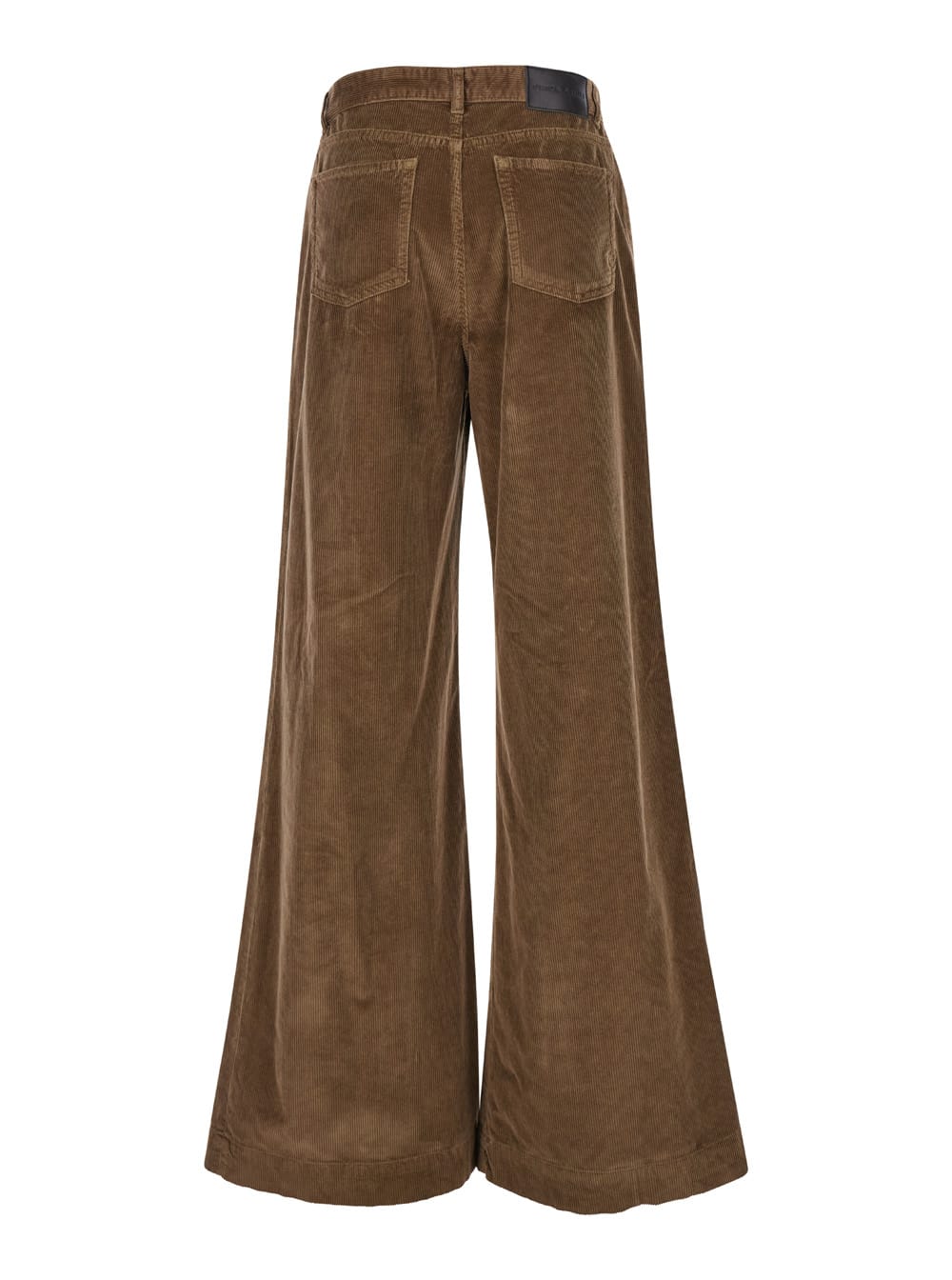 Shop Pinko Wendy Brown Five-pocket Pants In Courduroy Woman In Beige