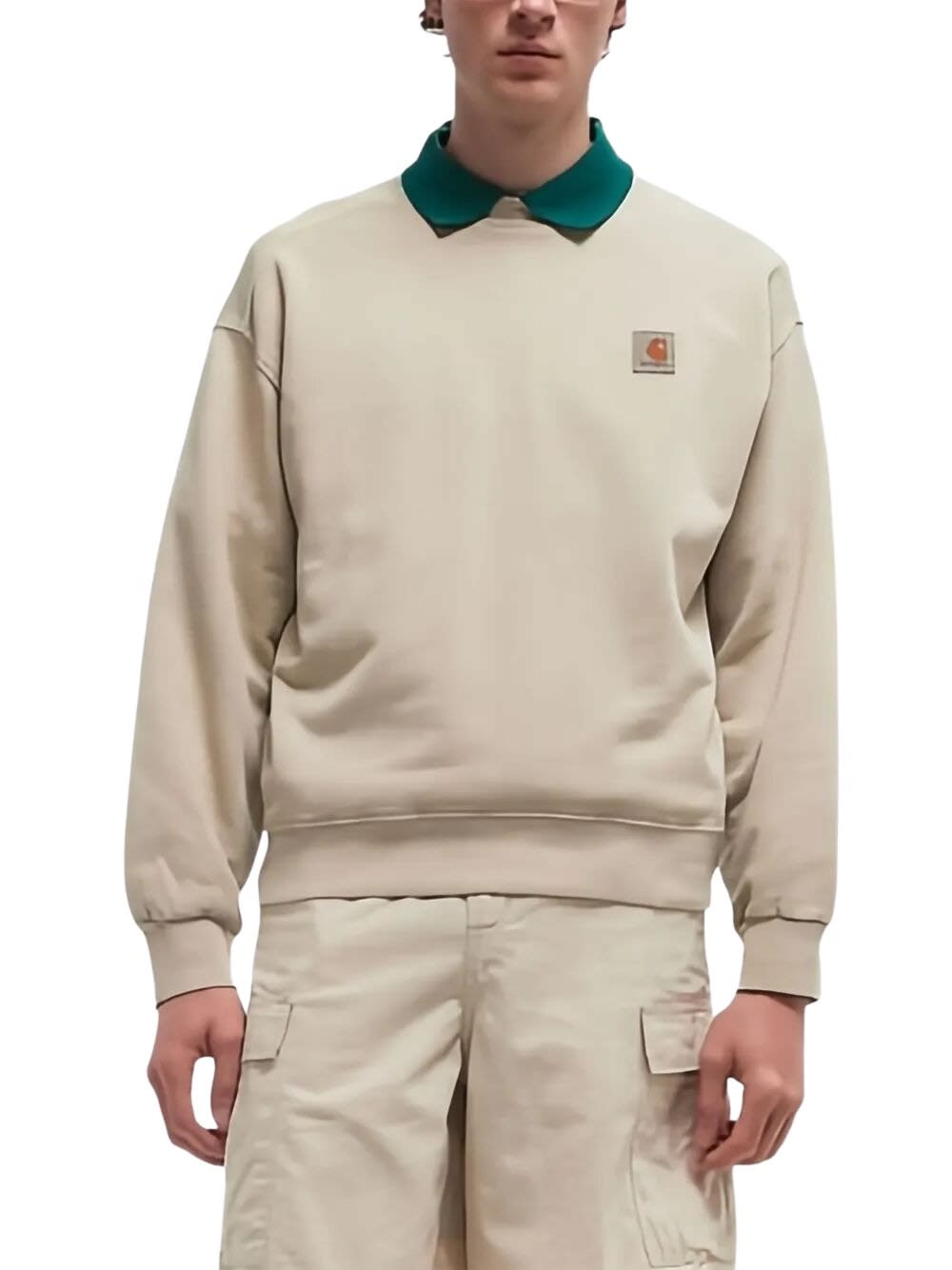 Carhartt Wip Main Logo Crewneck Sweatshirt In Neutral