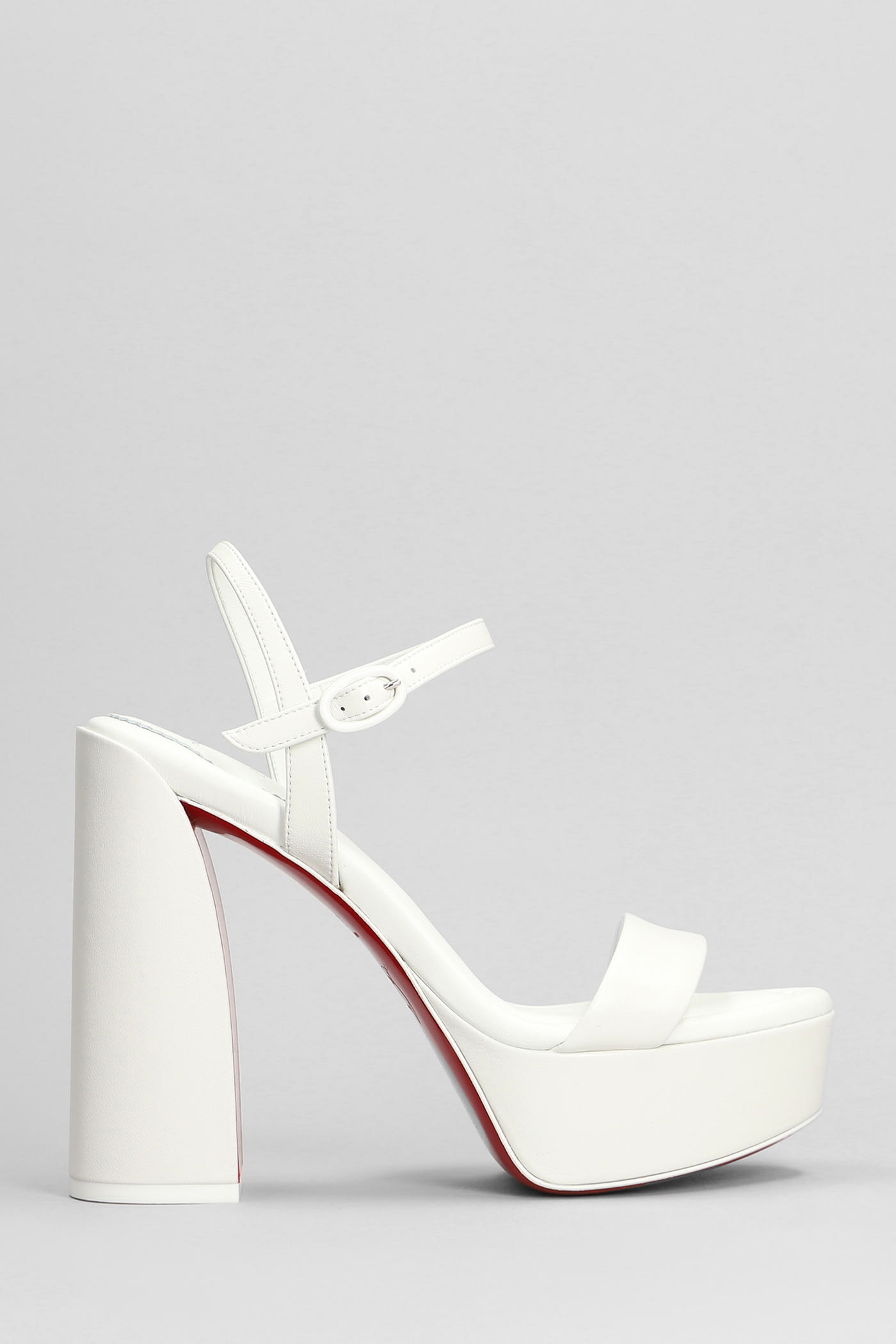 Shop Christian Louboutin Movida Jane Sandals In White Leather