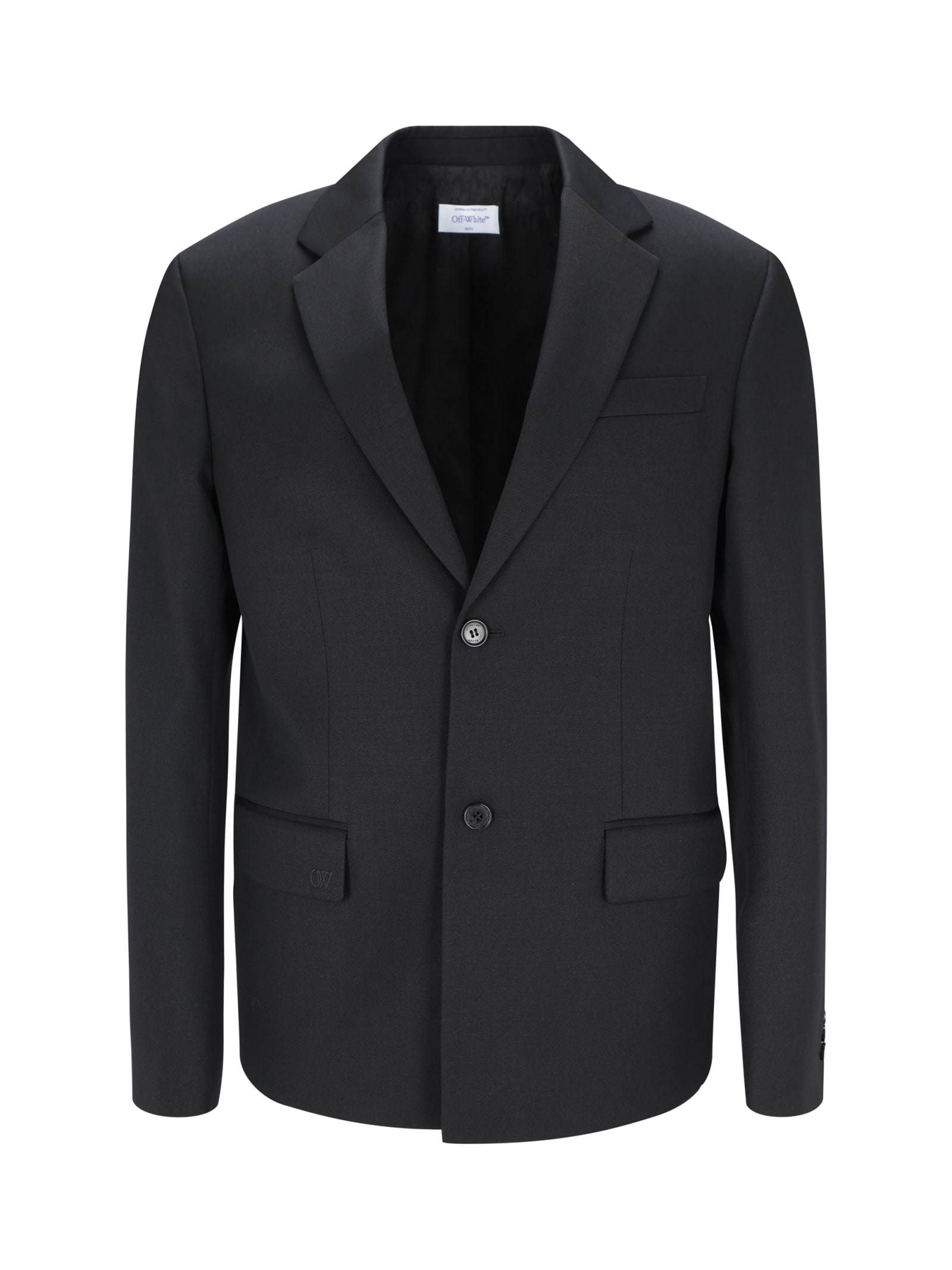 Shop Off-white Blazer Jacket In Black